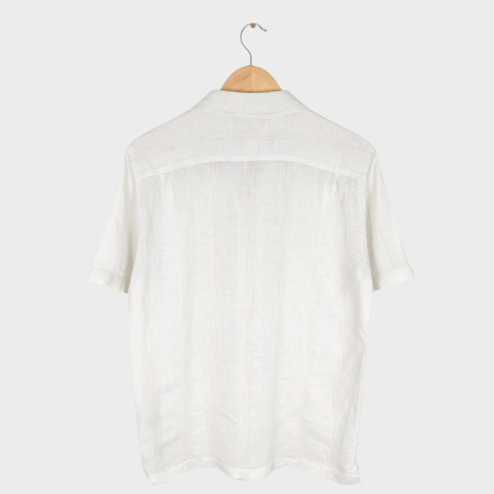 ORLEBAR BROWN Men's White Linen Blend Hibbert Shirt