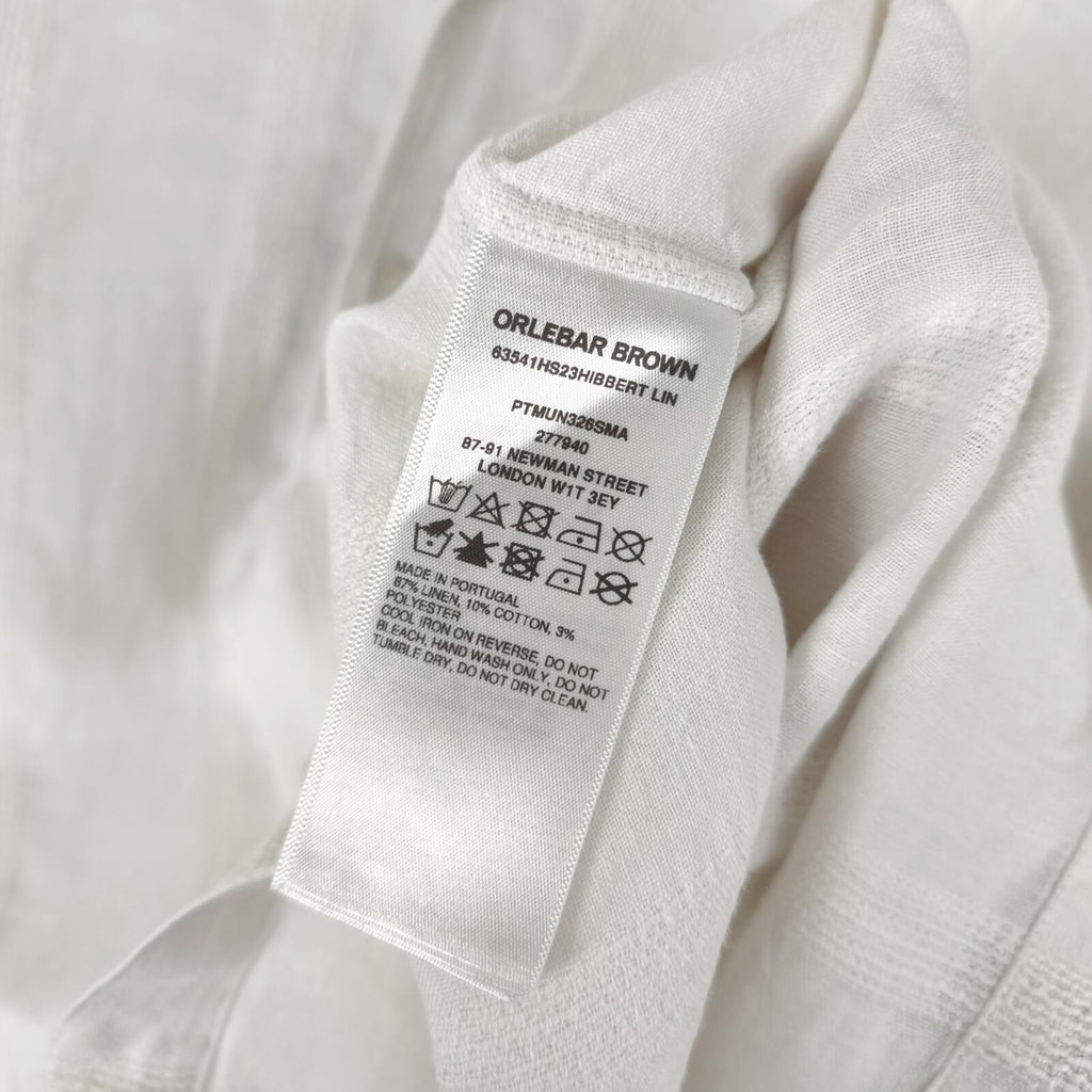 ORLEBAR BROWN Men's White Linen Blend Hibbert Shirt