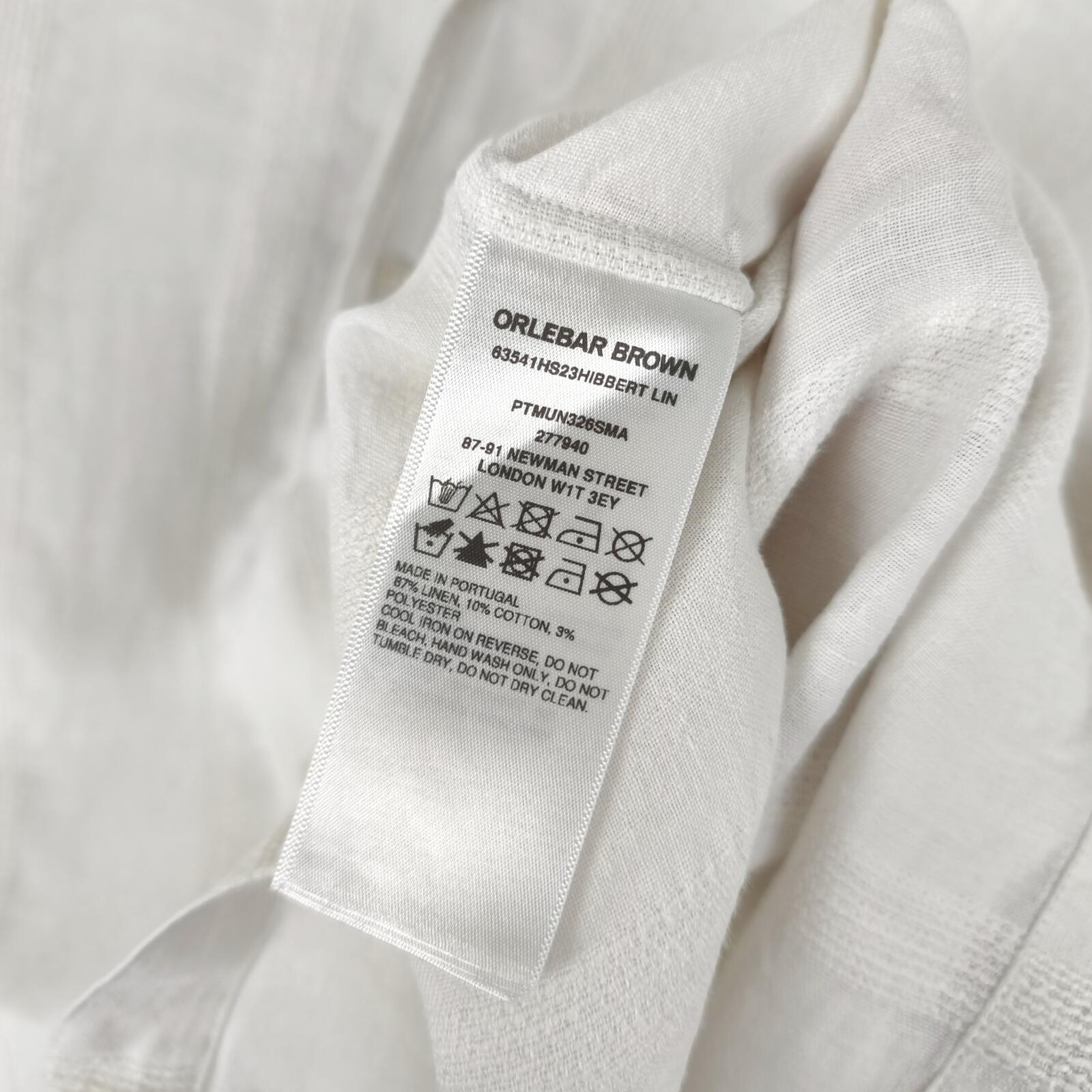 ORLEBAR BROWN Men's White Linen Blend Hibbert Shirt