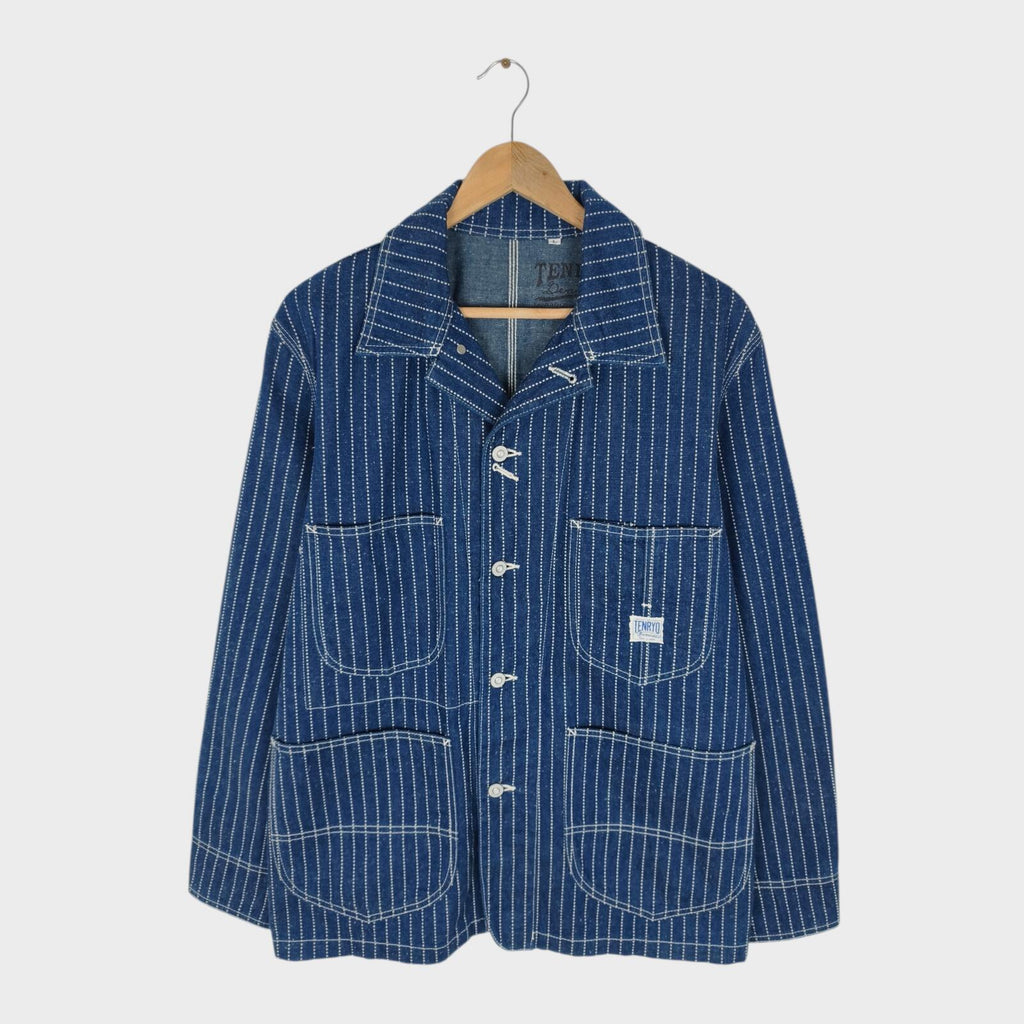 TENRYO DENIM Men's Made in Japan Blue Denim Wabash Chore Jacket