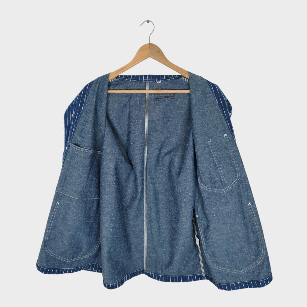 TENRYO DENIM Men's Made in Japan Blue Denim Wabash Chore Jacket