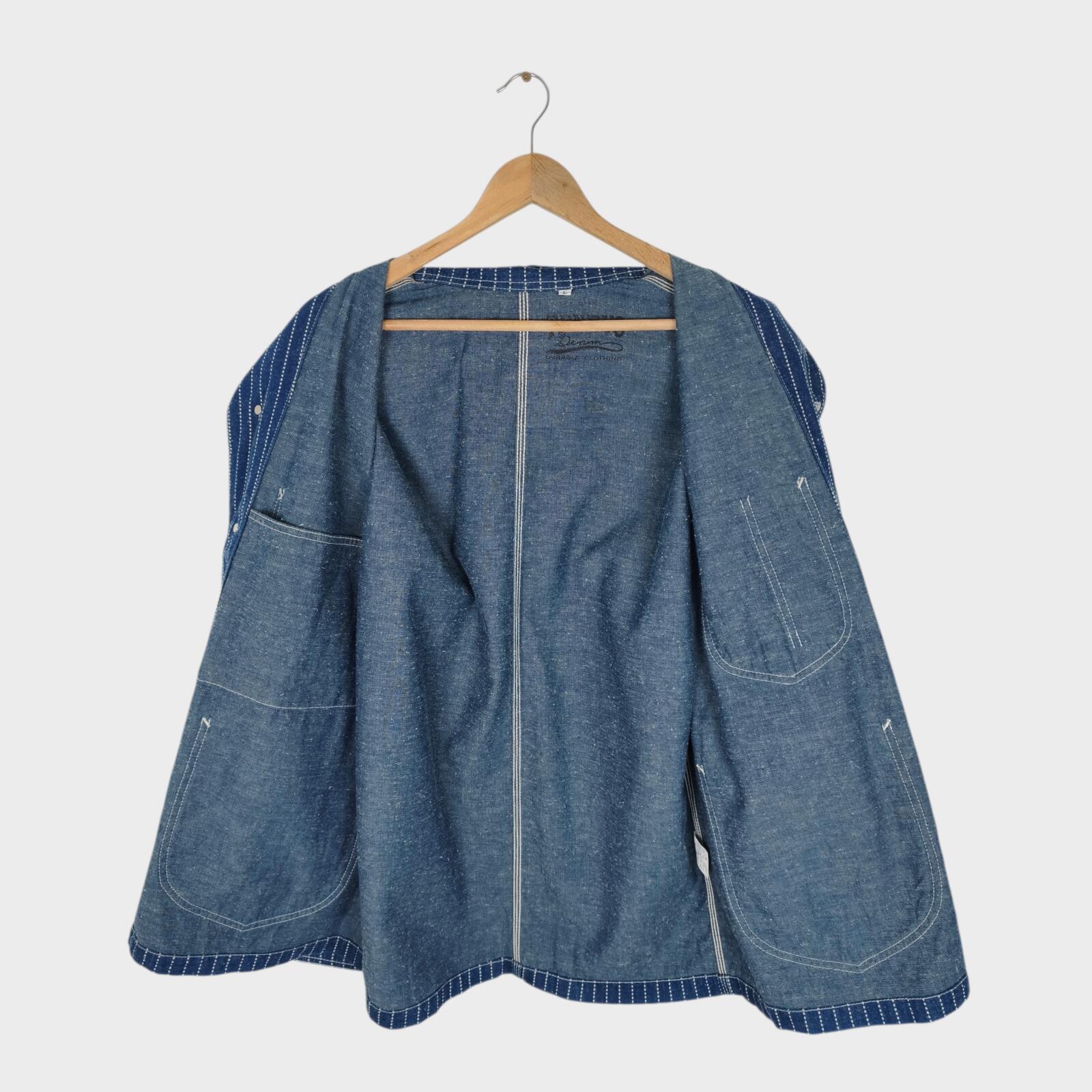TENRYO DENIM Men's Made in Japan Blue Denim Wabash Chore Jacket