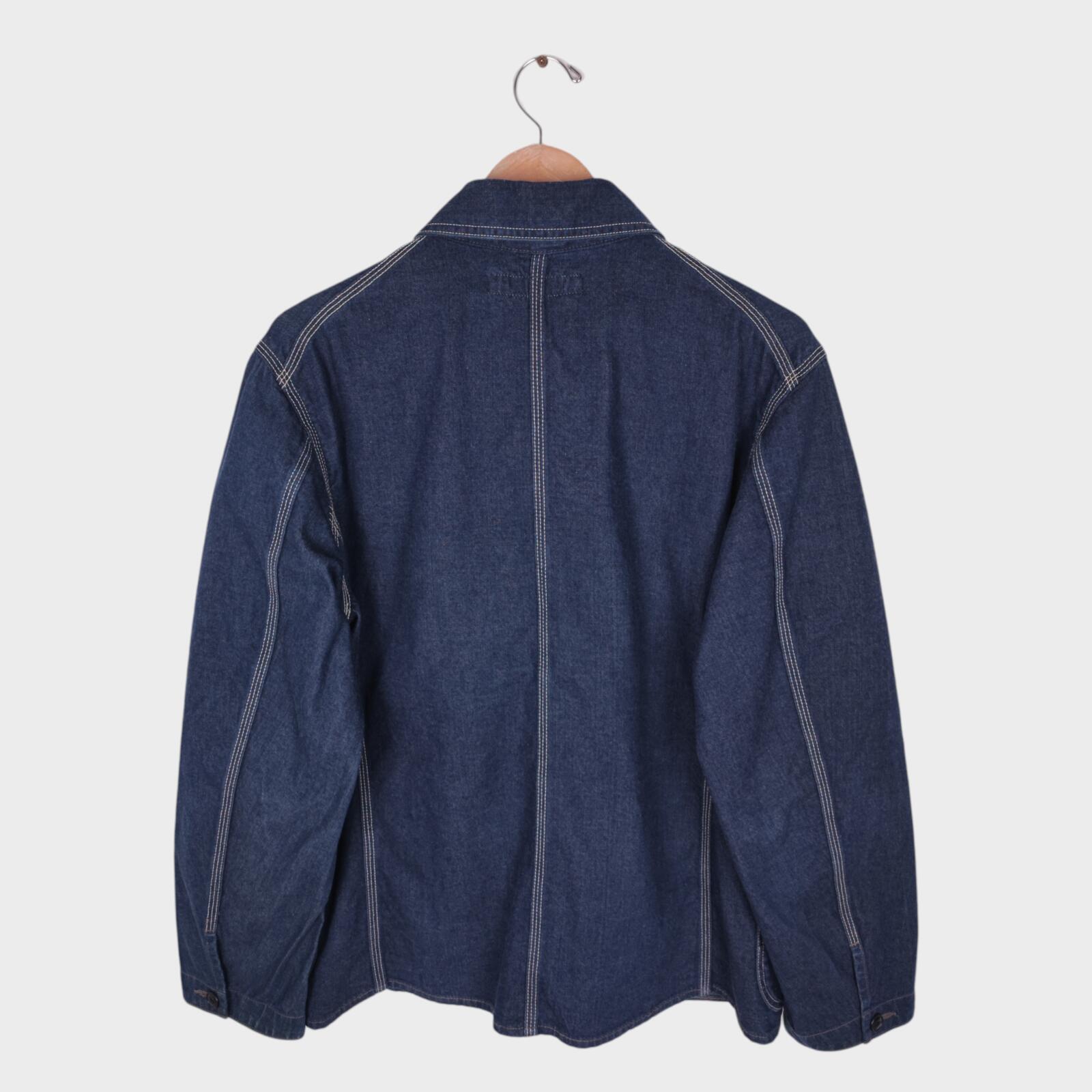 OMNIGOD Men's Blue Made in Japan Denim Chore Jacket