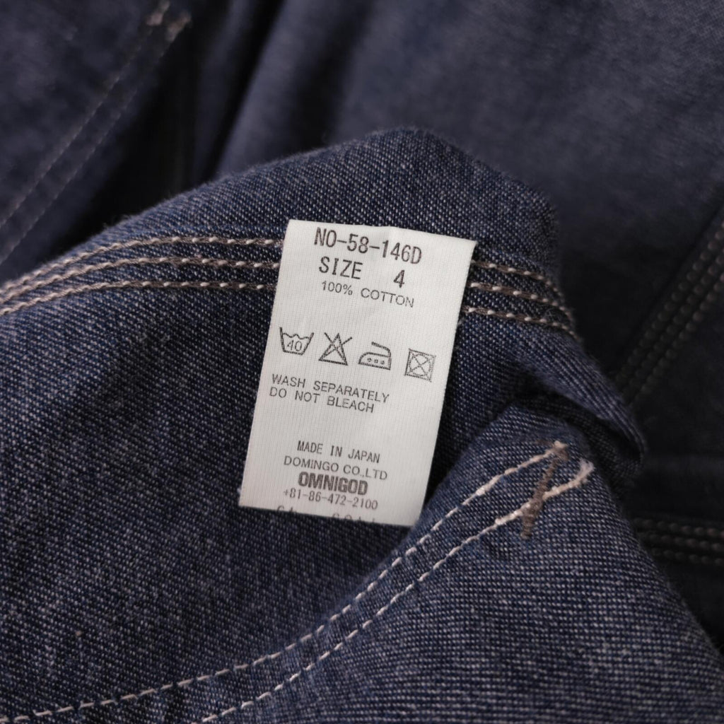 OMNIGOD Men's Blue Made in Japan Denim Chore Jacket