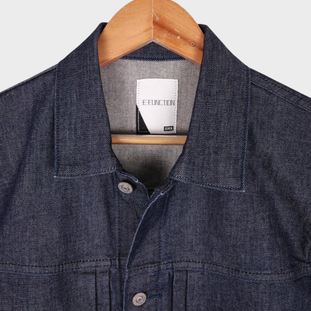 EDWIN Japan Men's Blue Denim E-Function Trucker Jacket