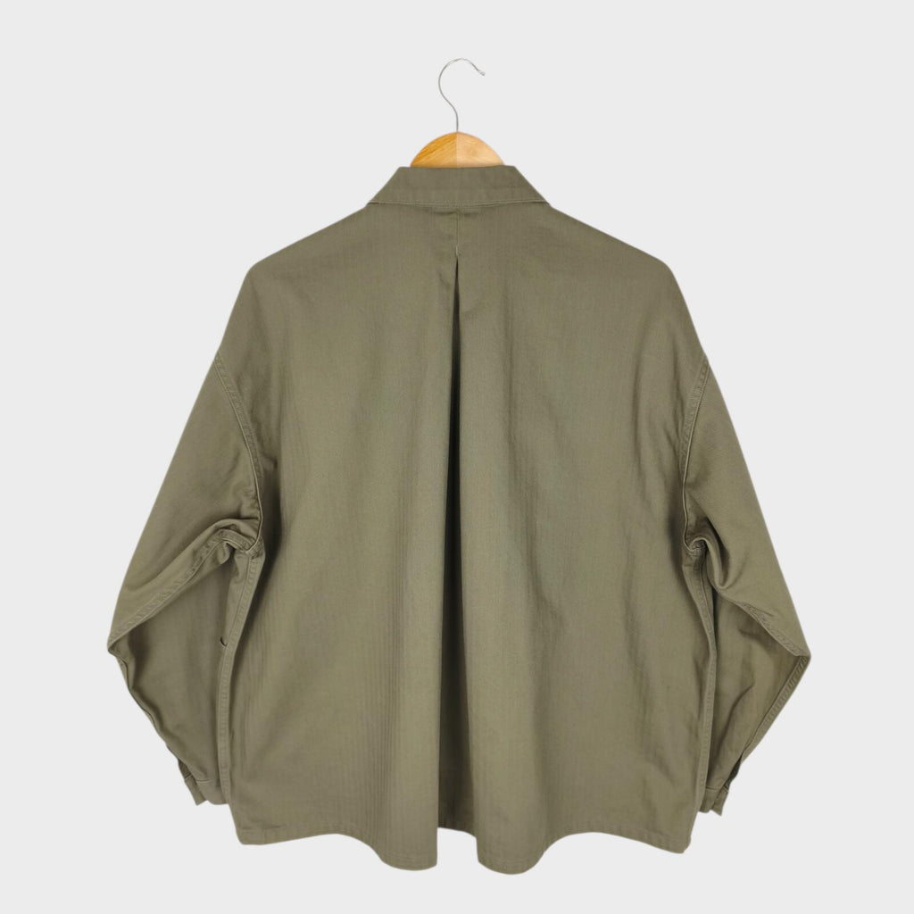 SPELLBOUND Men's Made in Japan Olive Green Boxy Fit Utility Jacket