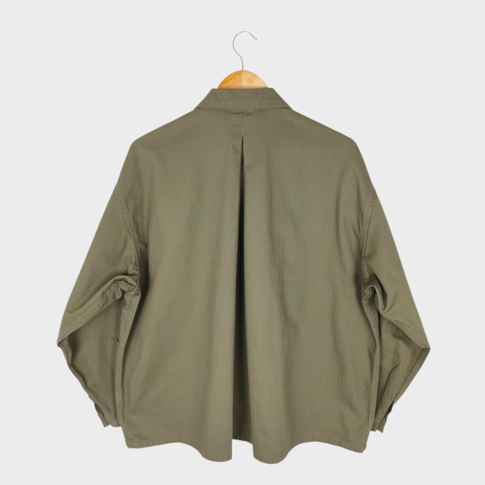 SPELLBOUND Men's Made in Japan Olive Green Boxy Fit Utility Jacket