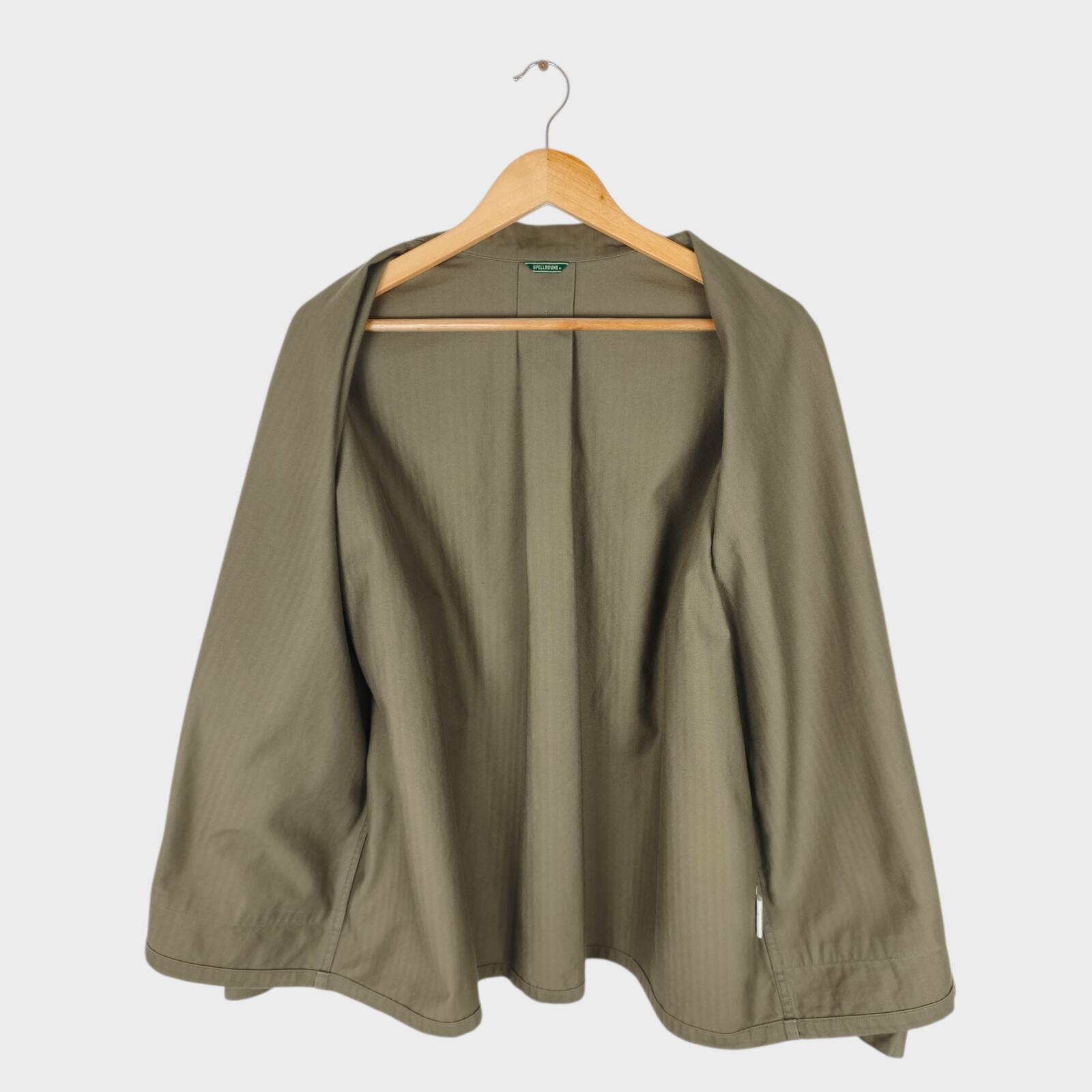 SPELLBOUND Men's Made in Japan Olive Green Boxy Fit Utility Jacket