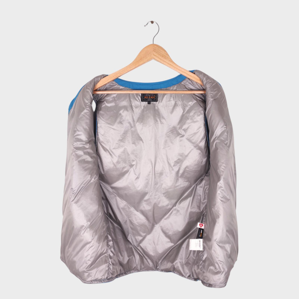 BEAMS PLUS Men's Blue Lightweight Quilted Primaloft Gilet