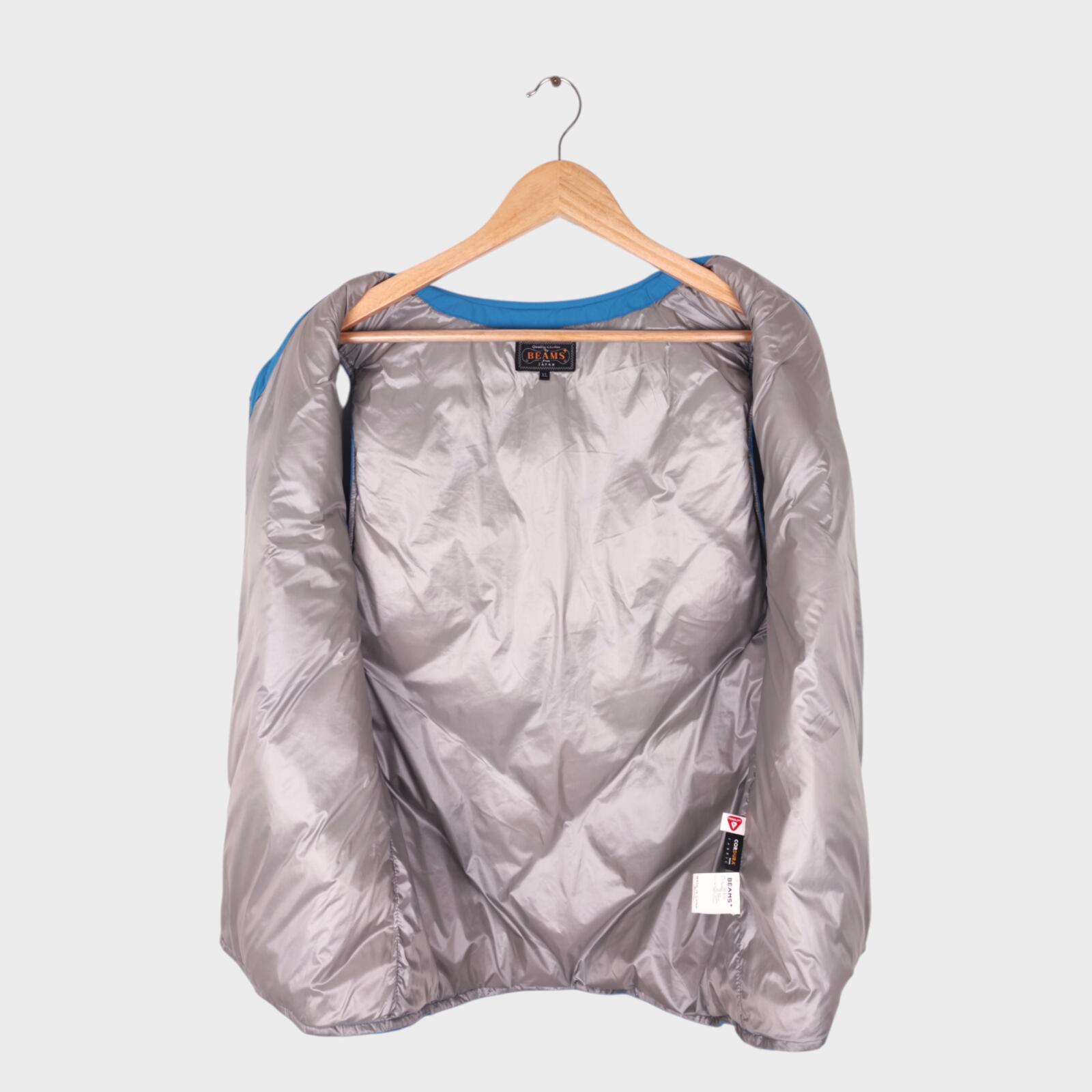 BEAMS PLUS Men's Blue Lightweight Quilted Primaloft Gilet