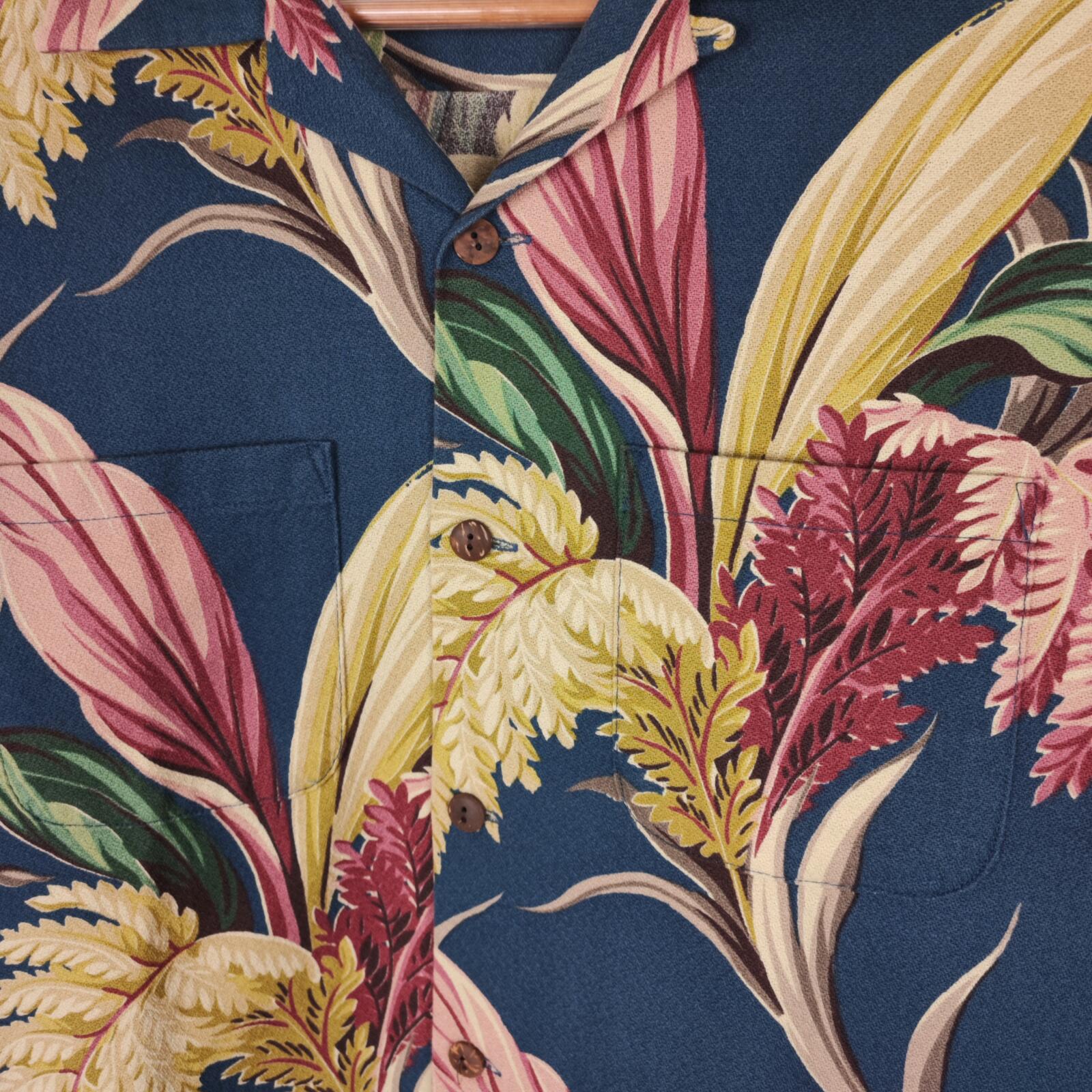 SUN SURF Men's Floral Print Camp Collar Shirt