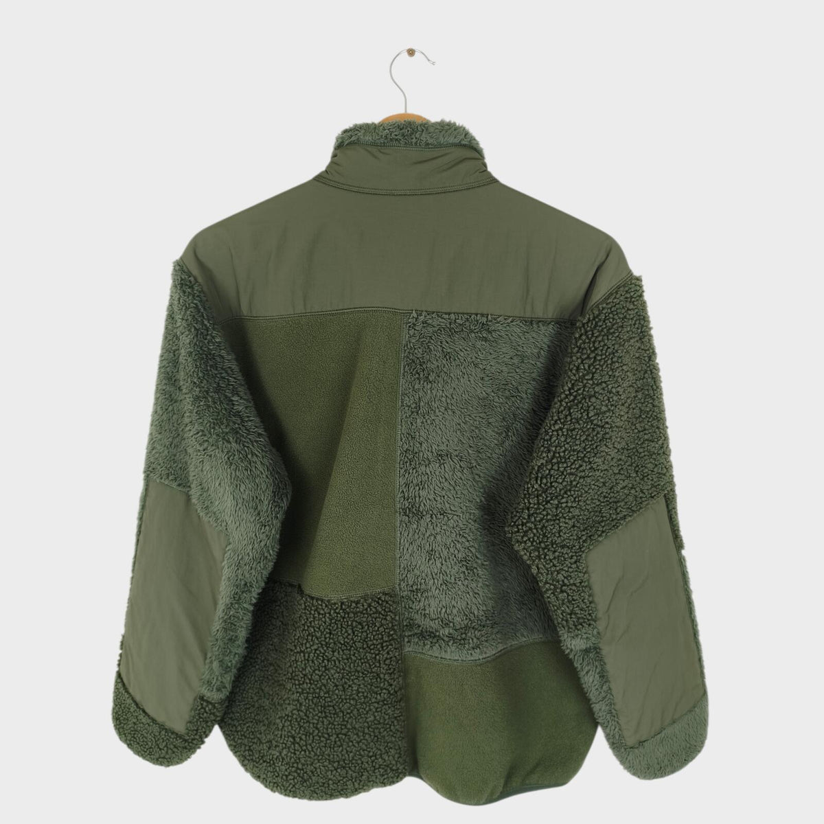 ENGINEERED GARMENTS x UNIQLO Men's Green Patchwork Fleece Zip Jacket