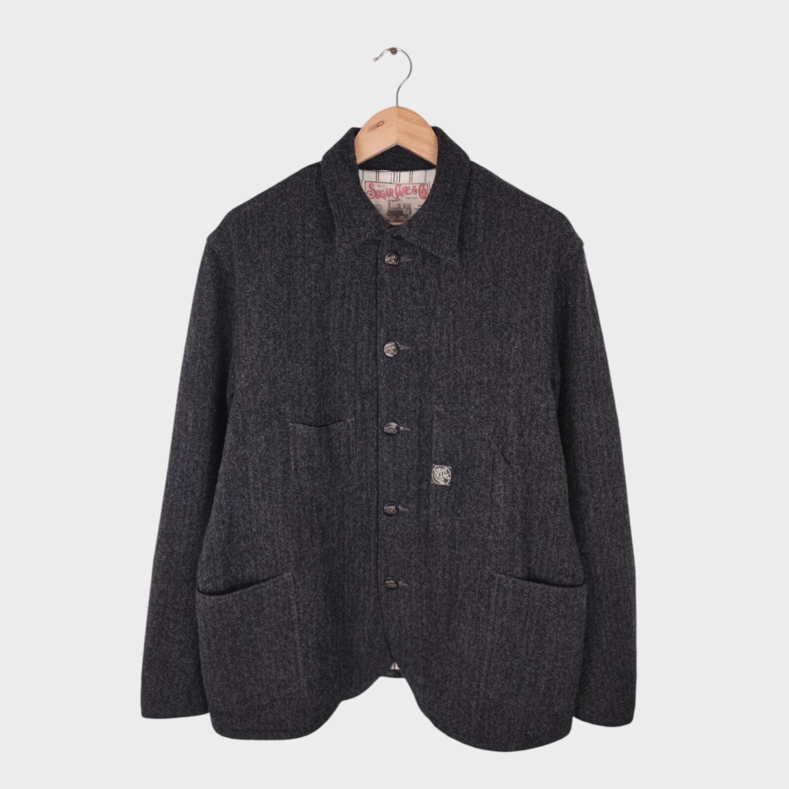 SUGAR CANE Men's Made in Japan Grey Wool Chore Jacket