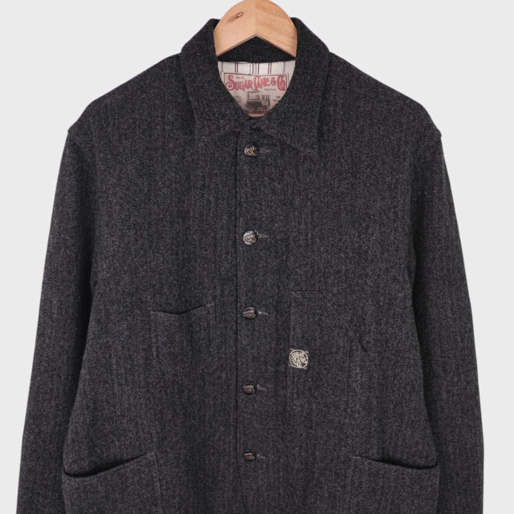 SUGAR CANE Men's Made in Japan Grey Wool Chore Jacket