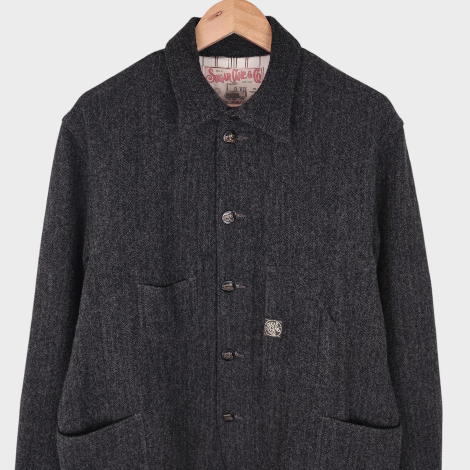 SUGAR CANE Men's Made in Japan Grey Wool Chore Jacket