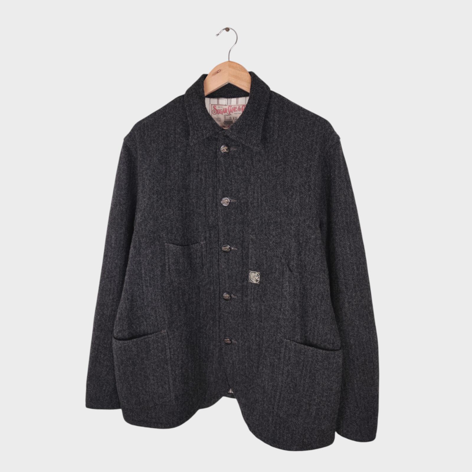 SUGAR CANE Men's Made in Japan Grey Wool Chore Jacket