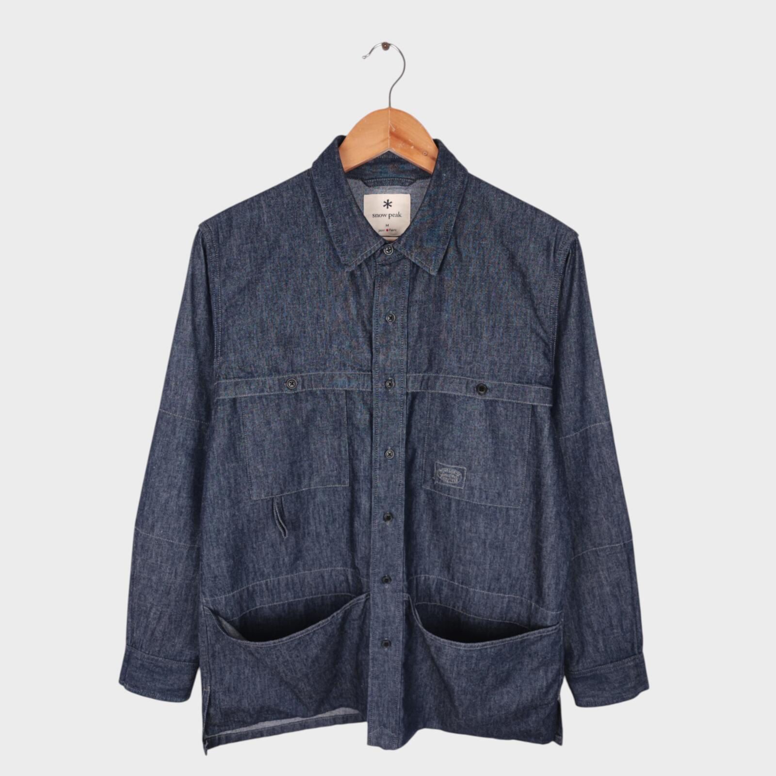SNOW PEAK Men's Blue Takibi Light Denim Utility Overshirt