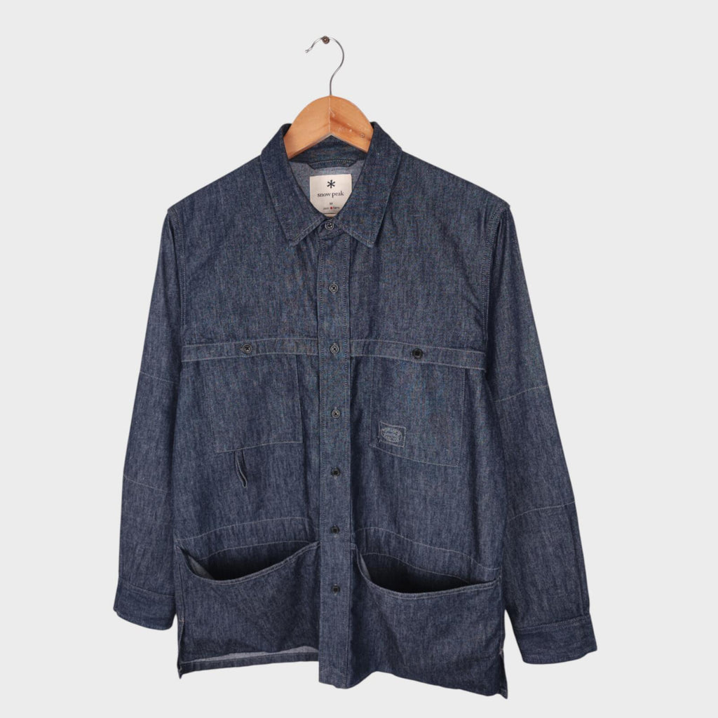 SNOW PEAK Men's Blue Takibi Light Denim Utility Overshirt