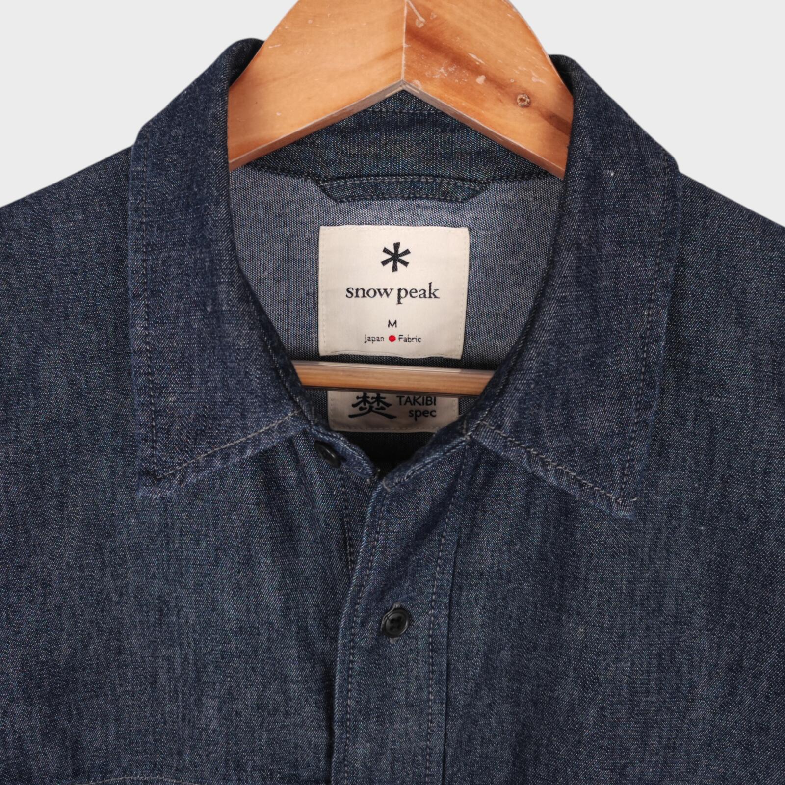 SNOW PEAK Men's Blue Takibi Light Denim Utility Overshirt