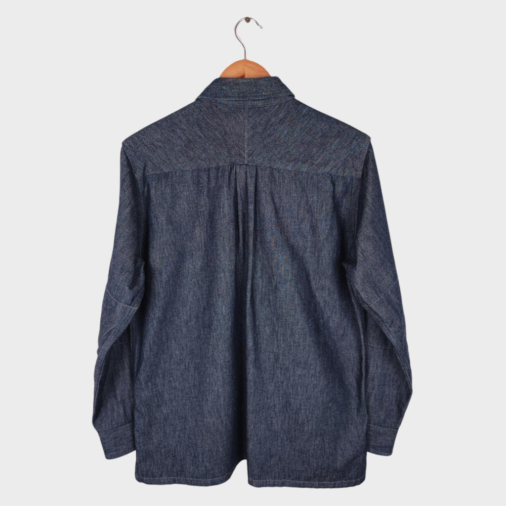 SNOW PEAK Men's Blue Takibi Light Denim Utility Overshirt