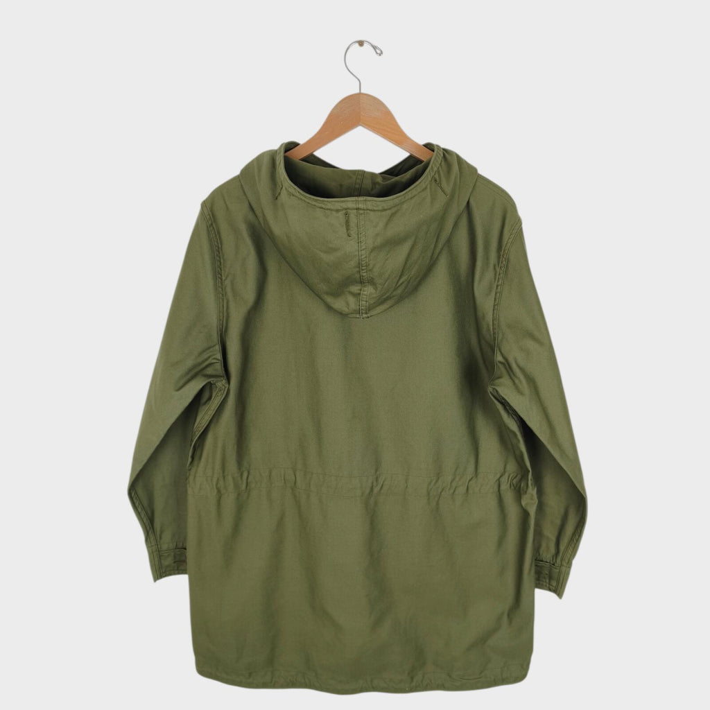 SPELLBOUND Men's Made in Japan Green Relaxed Fit Hooded Smock Parka Jacket