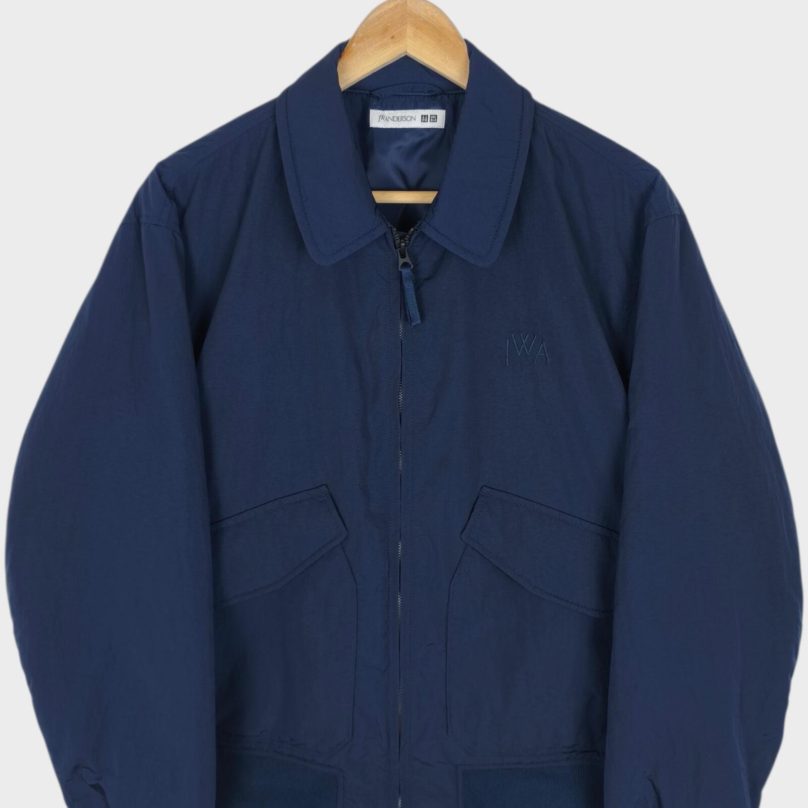 J.W. ANDERSON x UNIQLO Men's Navy Blue Nylon MA-1 Bomber Jacket