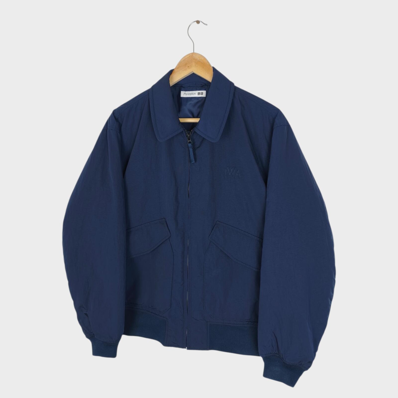 J.W. ANDERSON x UNIQLO Men's Navy Blue Nylon MA-1 Bomber Jacket