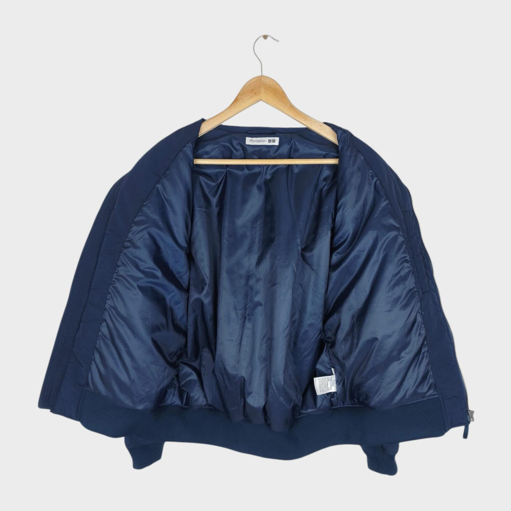 J.W. ANDERSON x UNIQLO Men's Navy Blue Nylon MA-1 Bomber Jacket