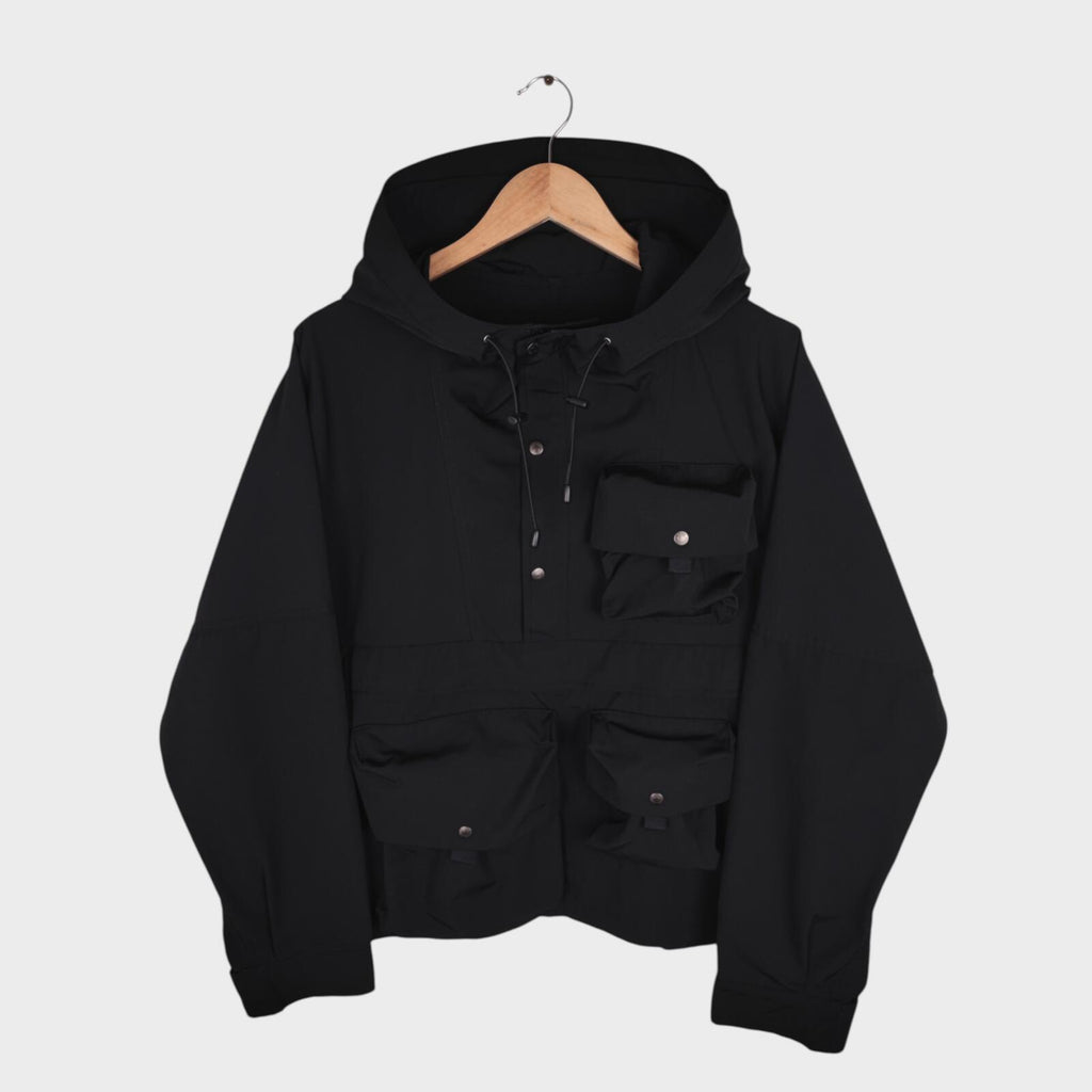 UNIFORM BRIDGE Men's Black Utility Anorak Smock Parka Jacket