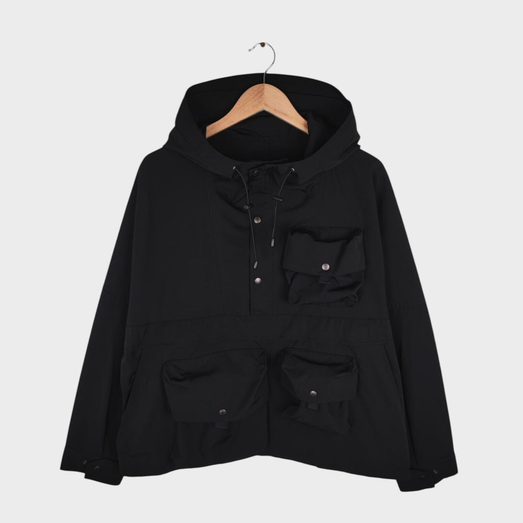 UNIFORM BRIDGE Men's Black Utility Anorak Smock Parka Jacket