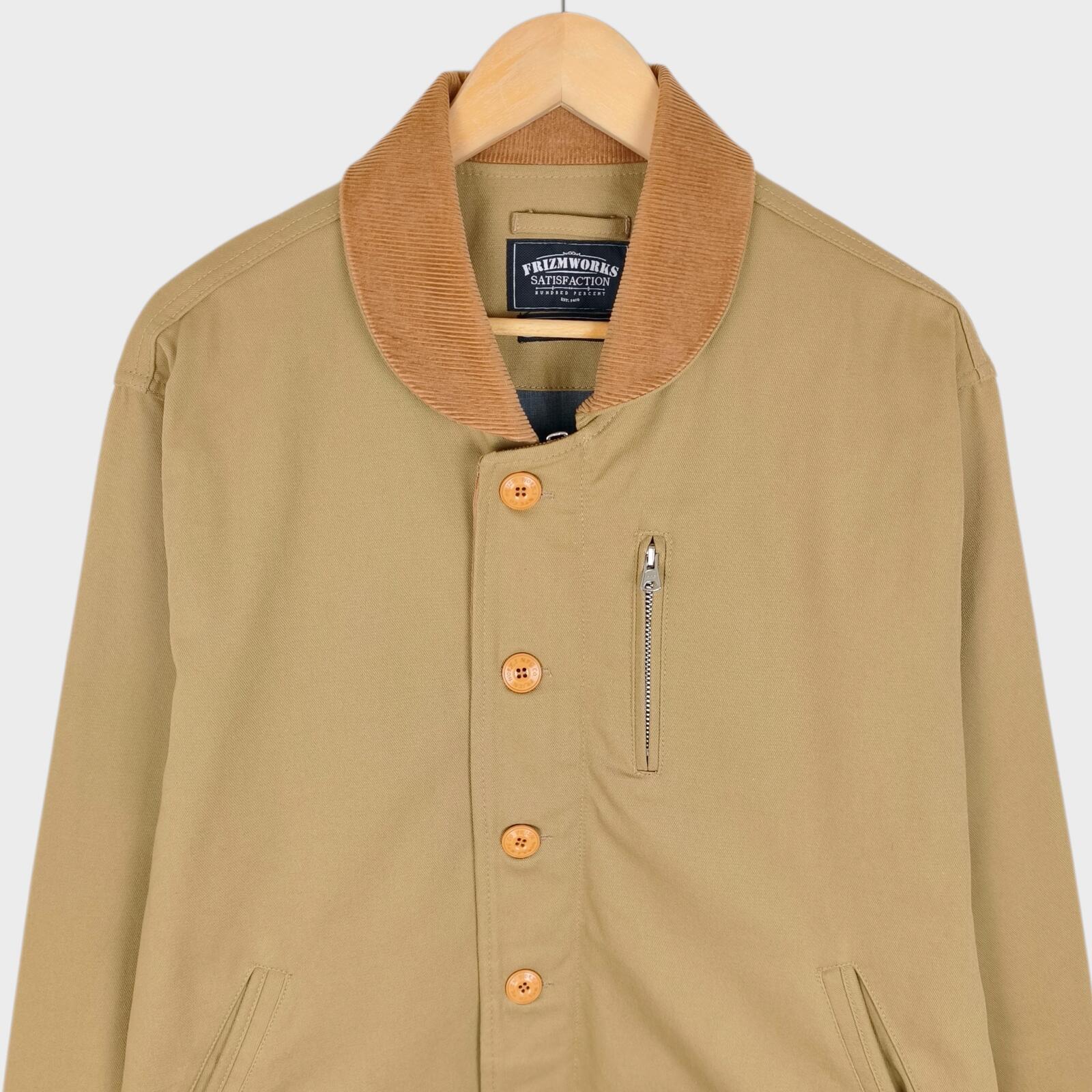 FRIZMWORKS Men's Beige Durable N-1 Deck Jacket