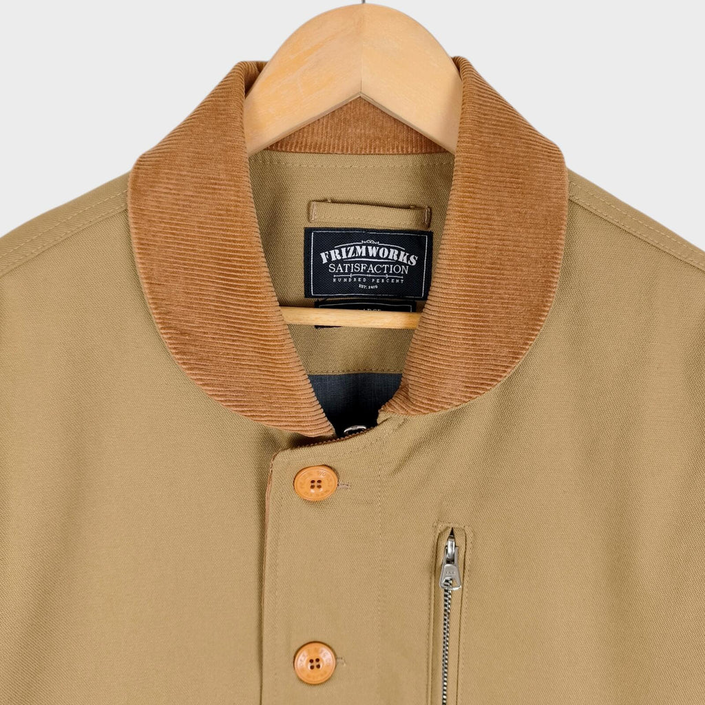 FRIZMWORKS Men's Beige Durable N-1 Deck Jacket