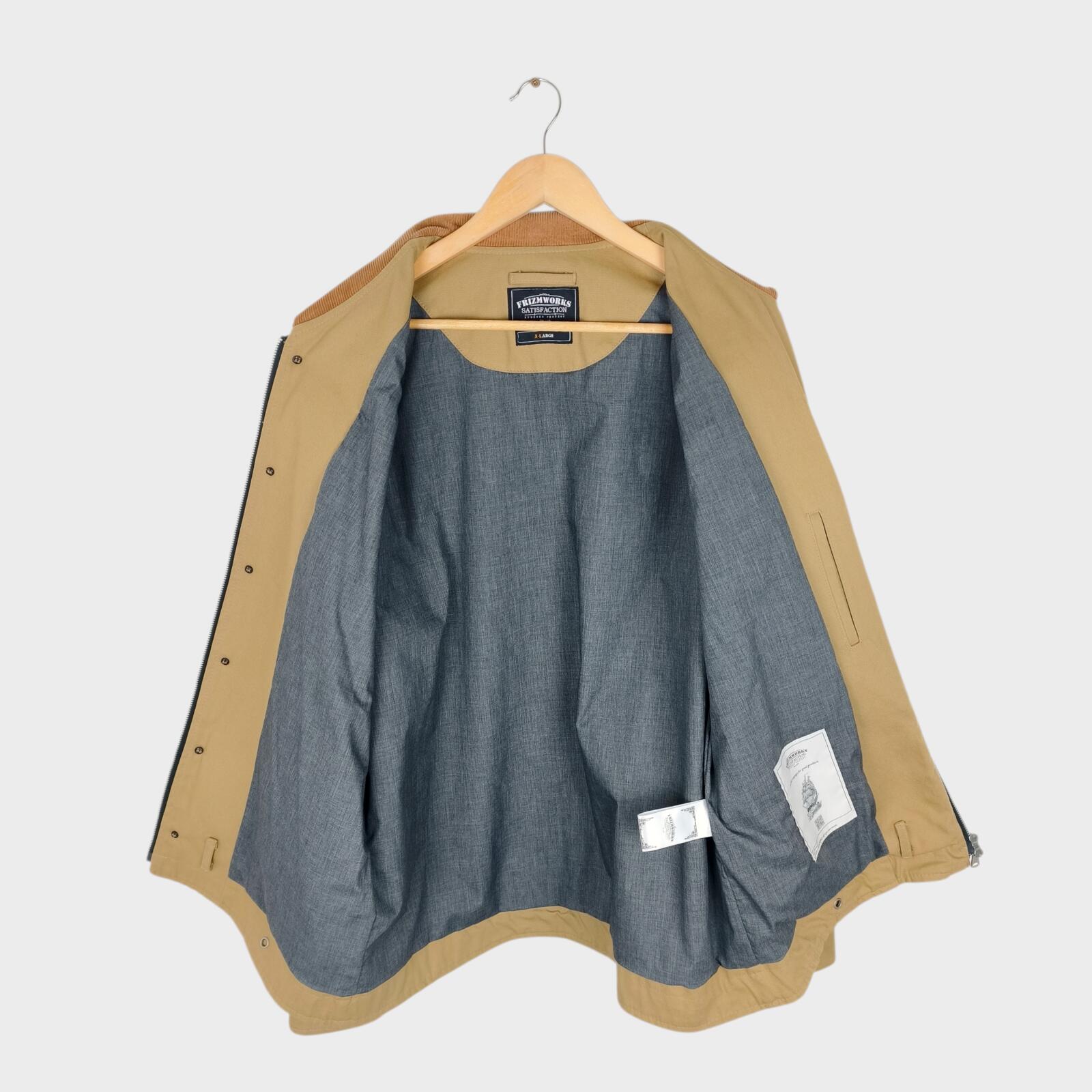 FRIZMWORKS Men's Beige Durable N-1 Deck Jacket