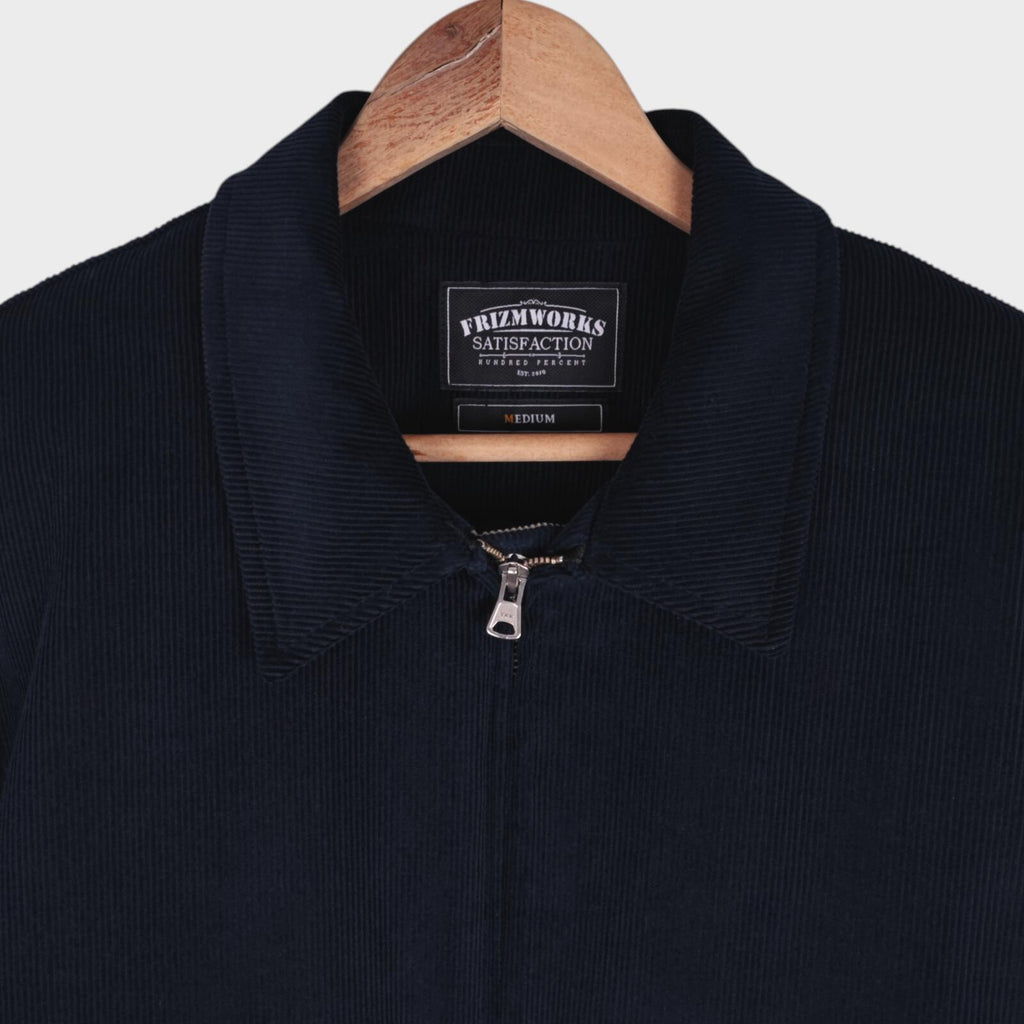 FRIZMWORKS Men's Navy Blue Corduroy Varsity Bomber Jacket