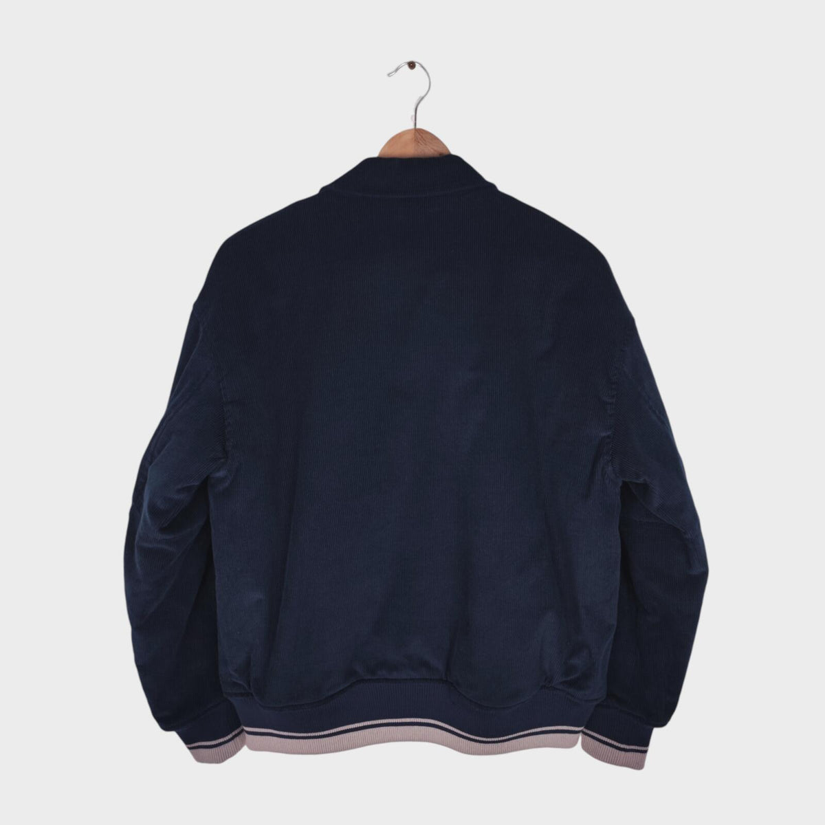 FRIZMWORKS Men's Navy Blue Corduroy Varsity Bomber Jacket