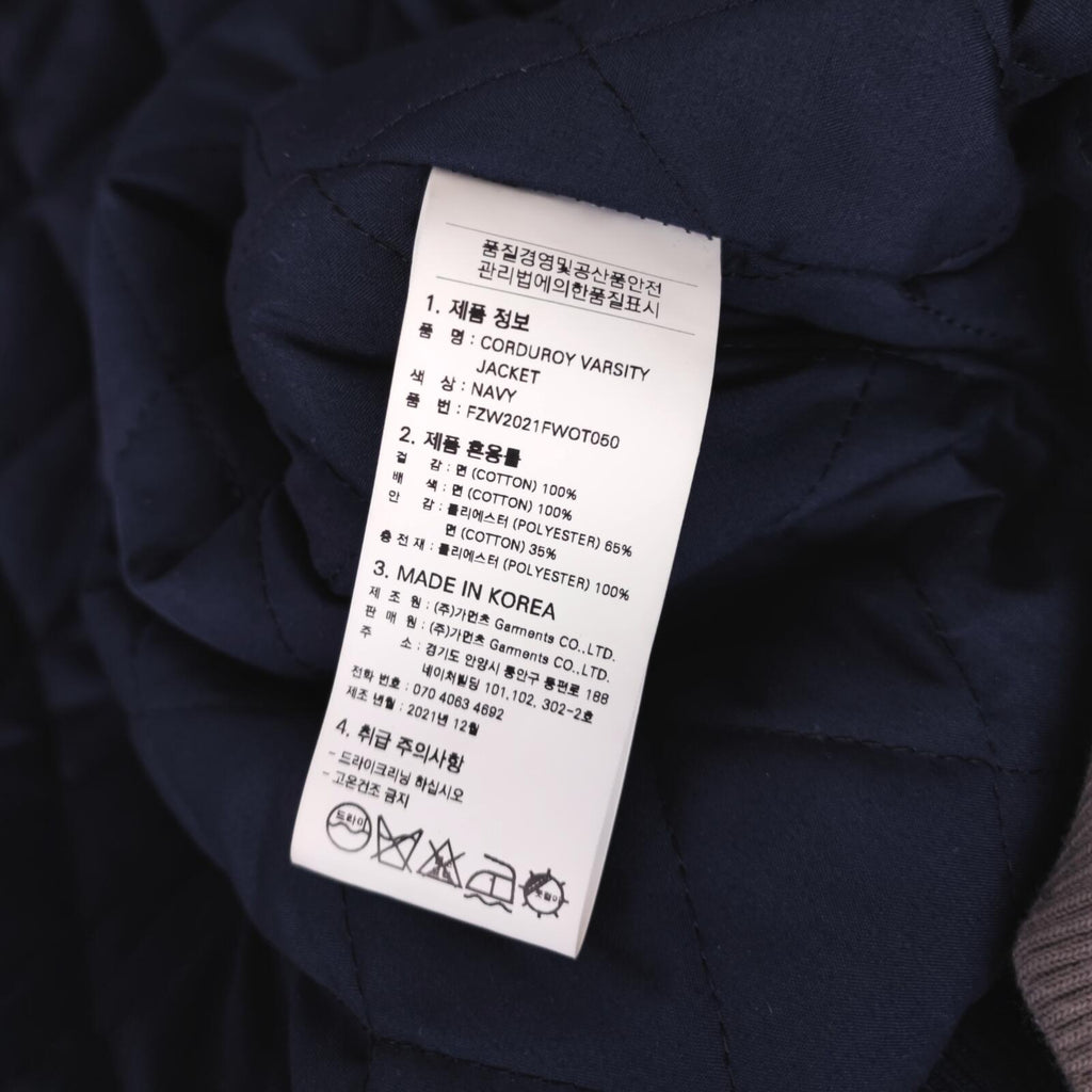 FRIZMWORKS Men's Navy Blue Corduroy Varsity Bomber Jacket