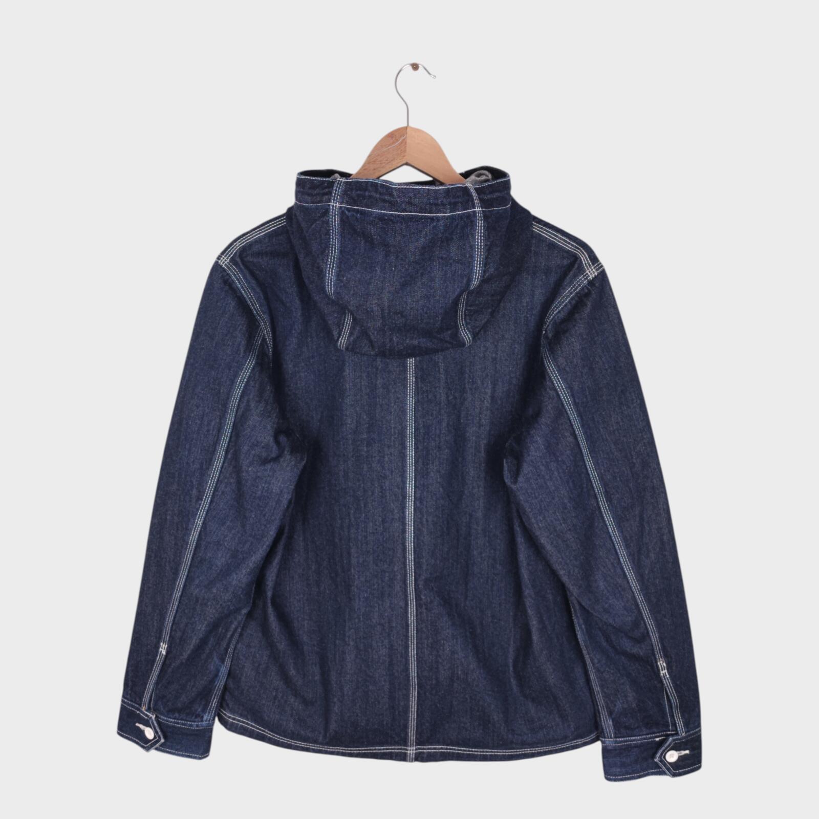 BACK NUMBER Men's Blue Heavyweight Japanese Denim USN Gunners Parka Jacket
