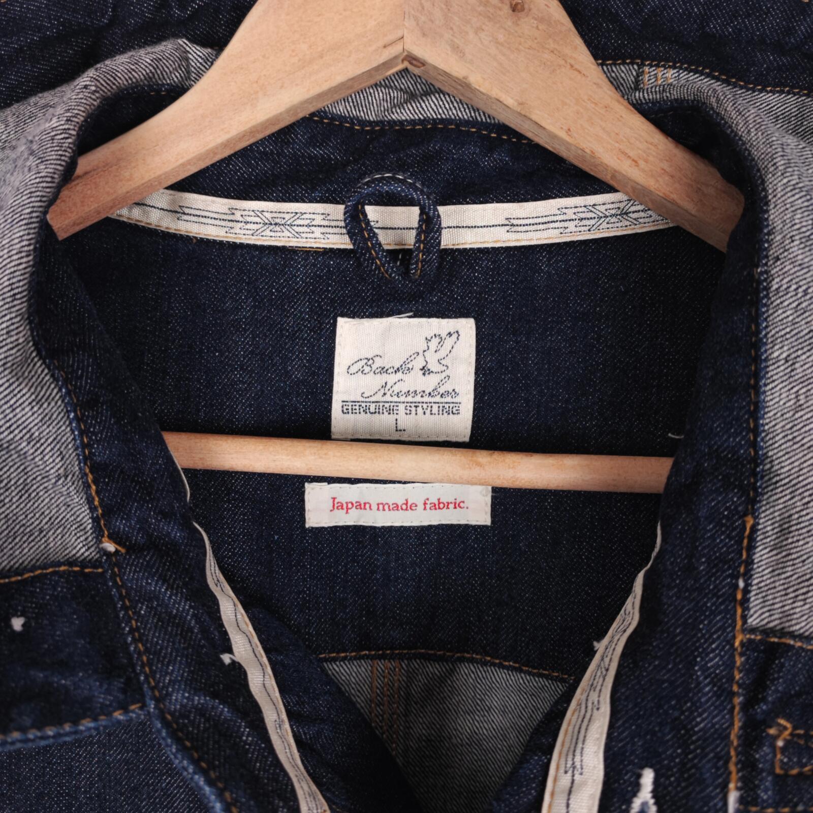 BACK NUMBER Men's Blue Heavyweight Japanese Denim USN Gunners Parka Jacket
