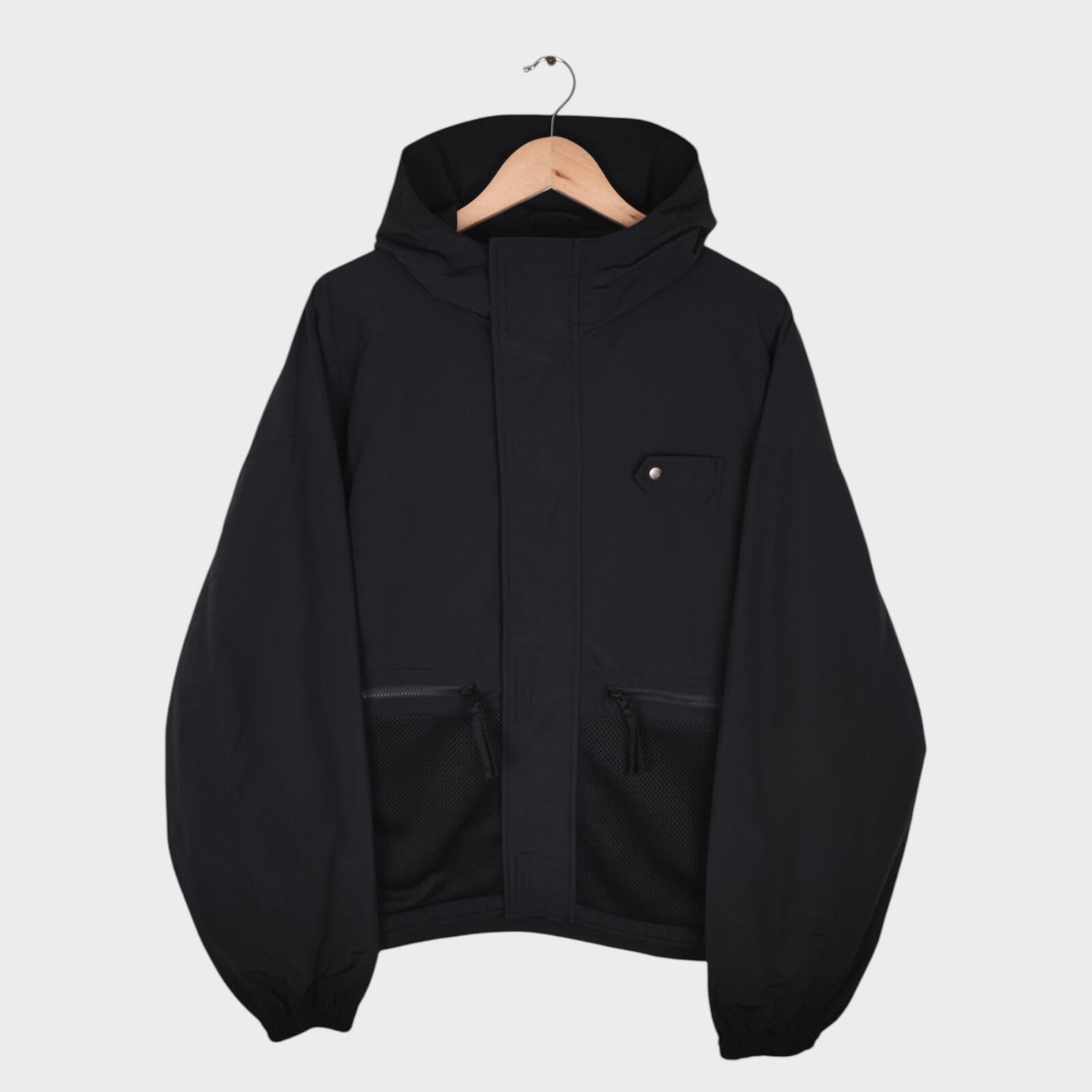 UNIFORM BRIDGE Men's Black Utility Hooded Jacket