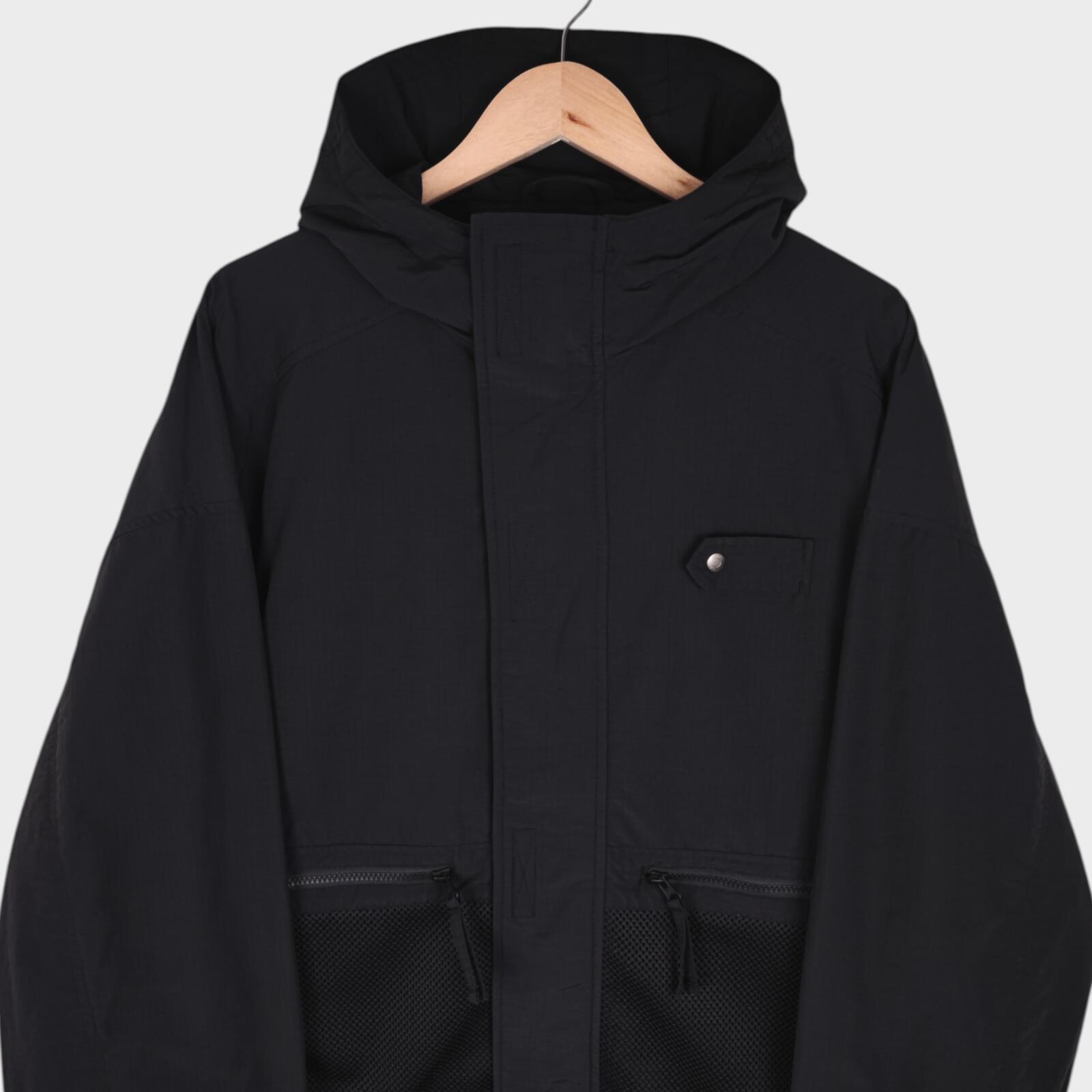 UNIFORM BRIDGE Men's Black Utility Hooded Jacket