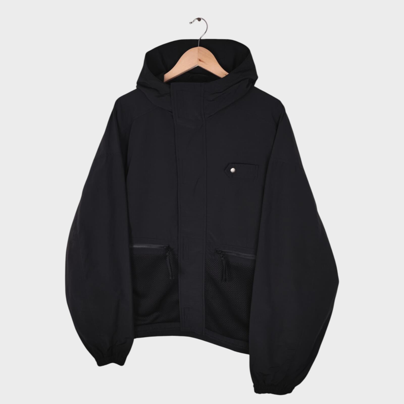 UNIFORM BRIDGE Men's Black Utility Hooded Jacket