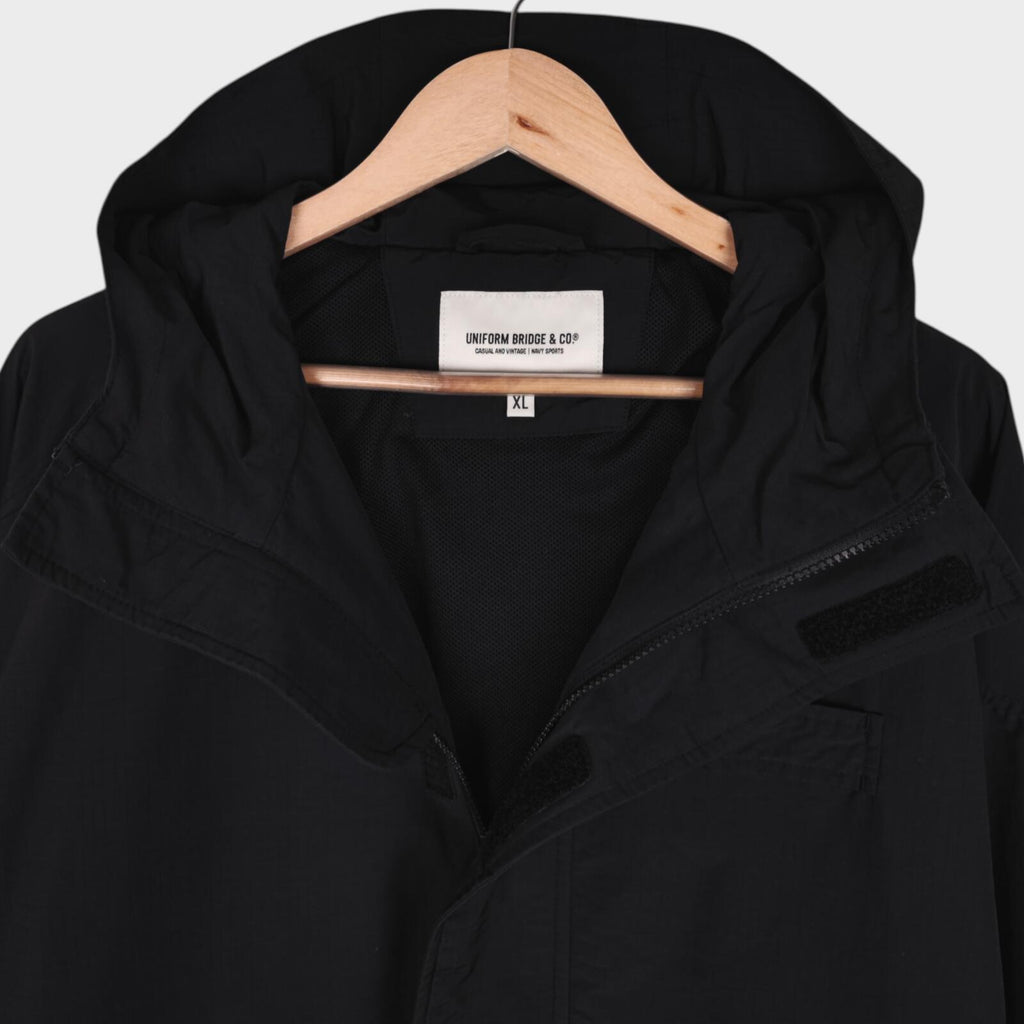 UNIFORM BRIDGE Men's Black Utility Hooded Jacket