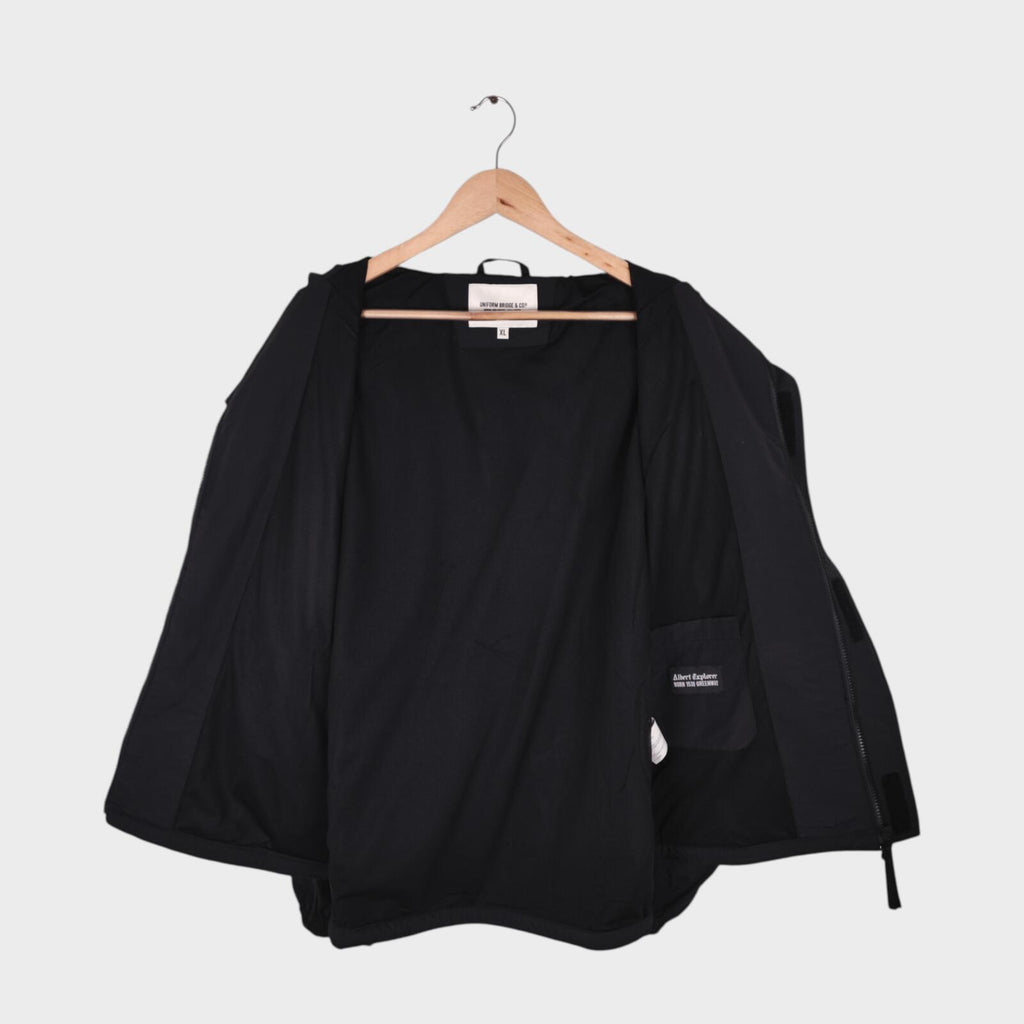 UNIFORM BRIDGE Men's Black Utility Hooded Jacket