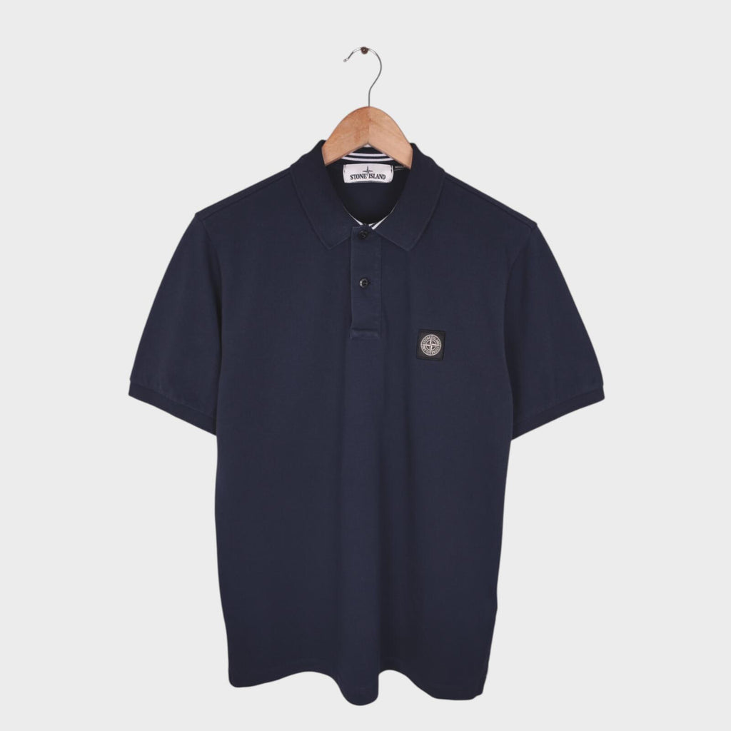 STONE ISLAND Men's Navy Blue Compass Badge Regular Fit Polo Shirt