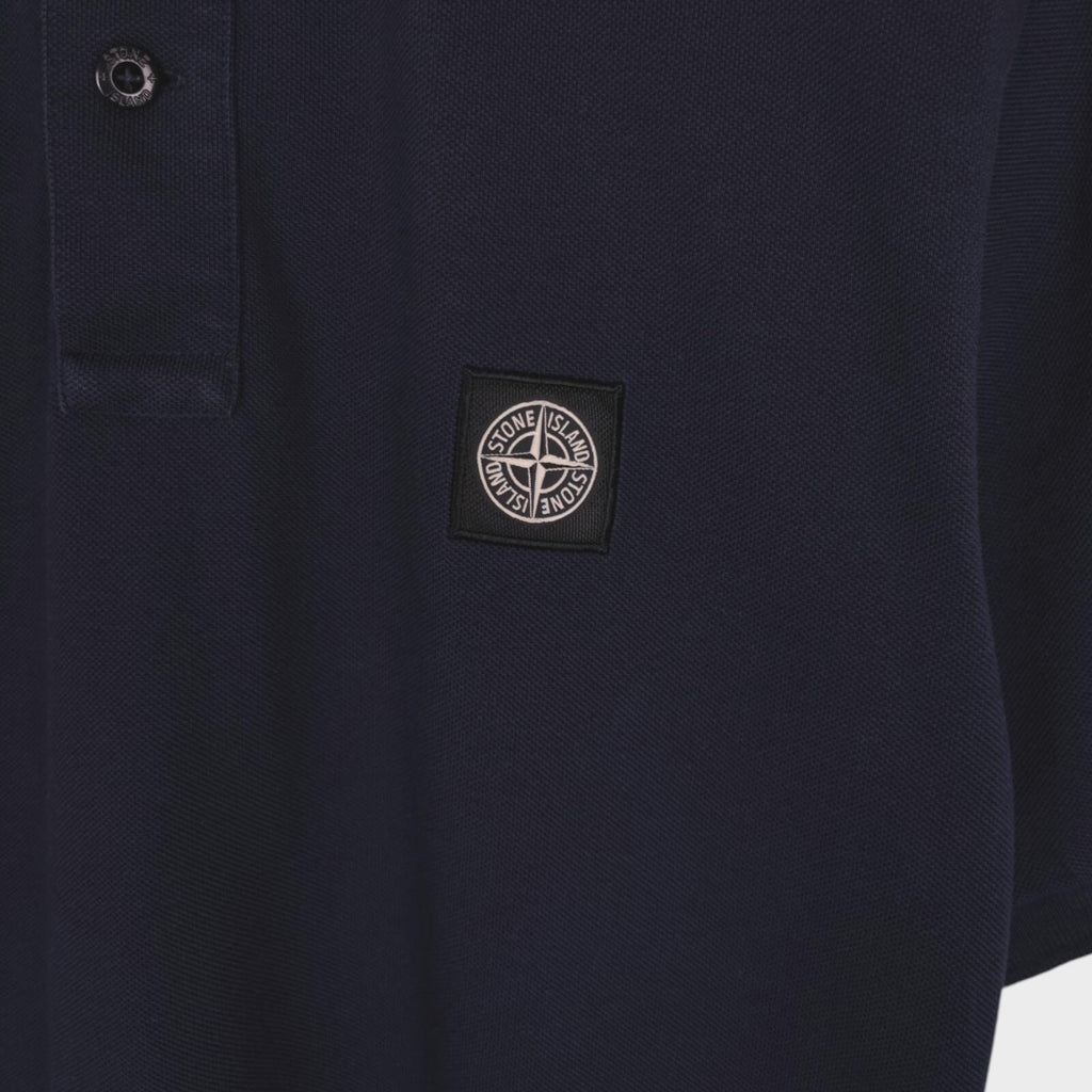 STONE ISLAND Men's Navy Blue Compass Badge Regular Fit Polo Shirt