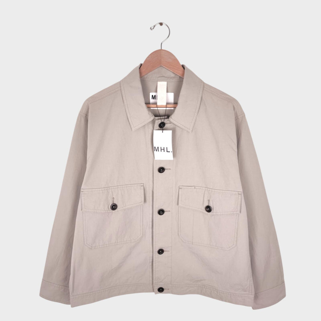MHL MARGARET HOWELL Men's Off-White Cotton Canvas Blouson Jacket