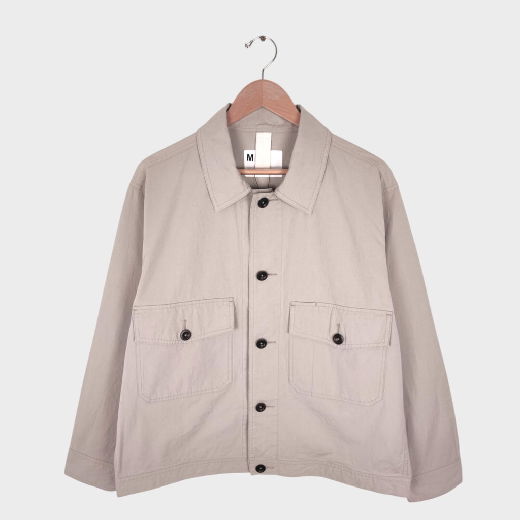 MHL MARGARET HOWELL Men's Off-White Cotton Canvas Blouson Jacket