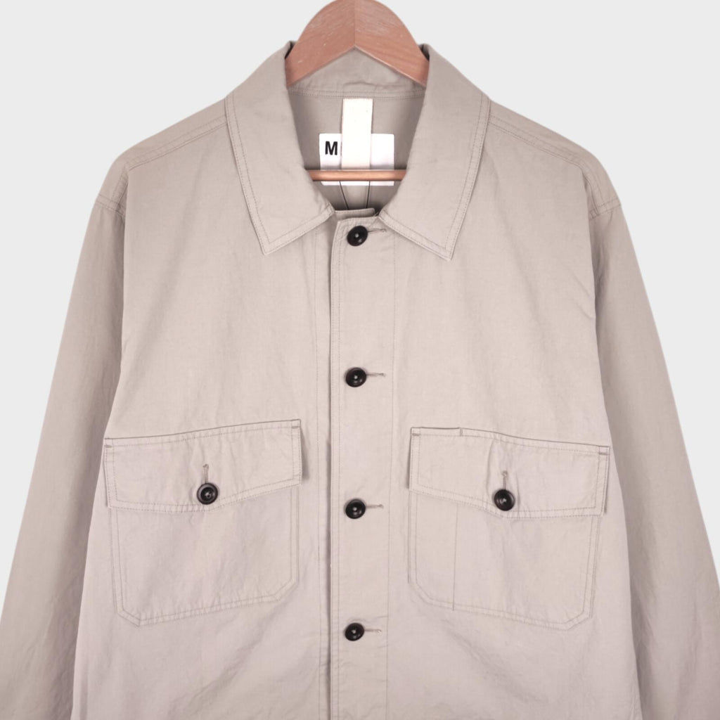 MHL MARGARET HOWELL Men's Off-White Cotton Canvas Blouson Jacket