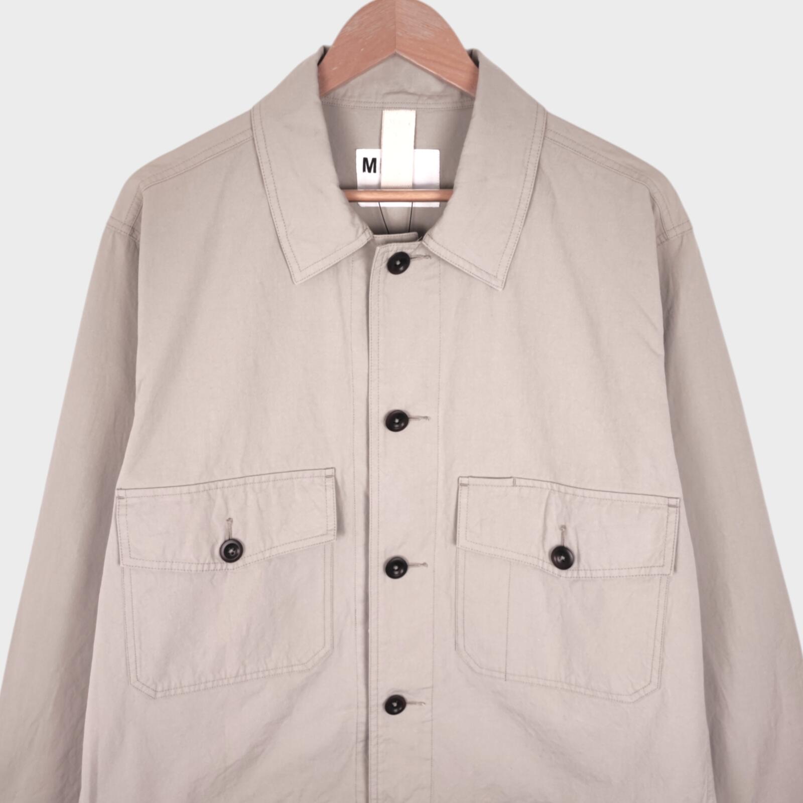 MHL MARGARET HOWELL Men's Off-White Cotton Canvas Blouson Jacket