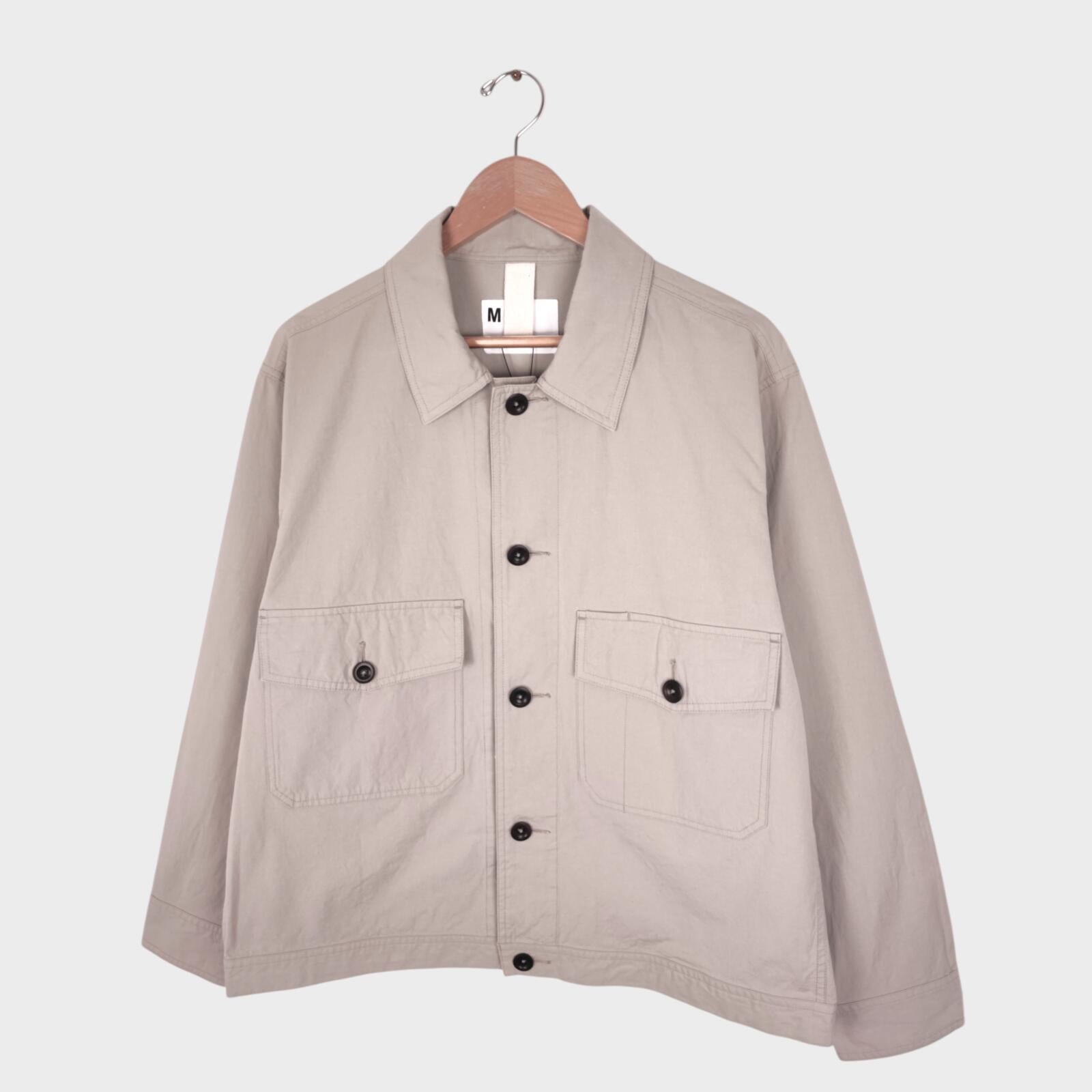 MHL MARGARET HOWELL Men's Off-White Cotton Canvas Blouson Jacket